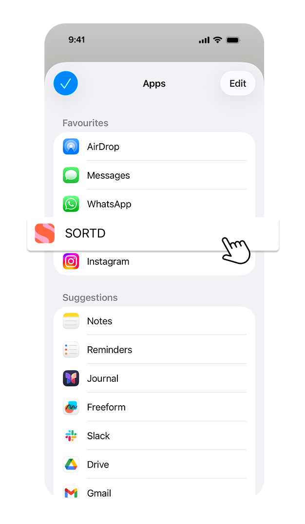Add Sortd to Favourites 3