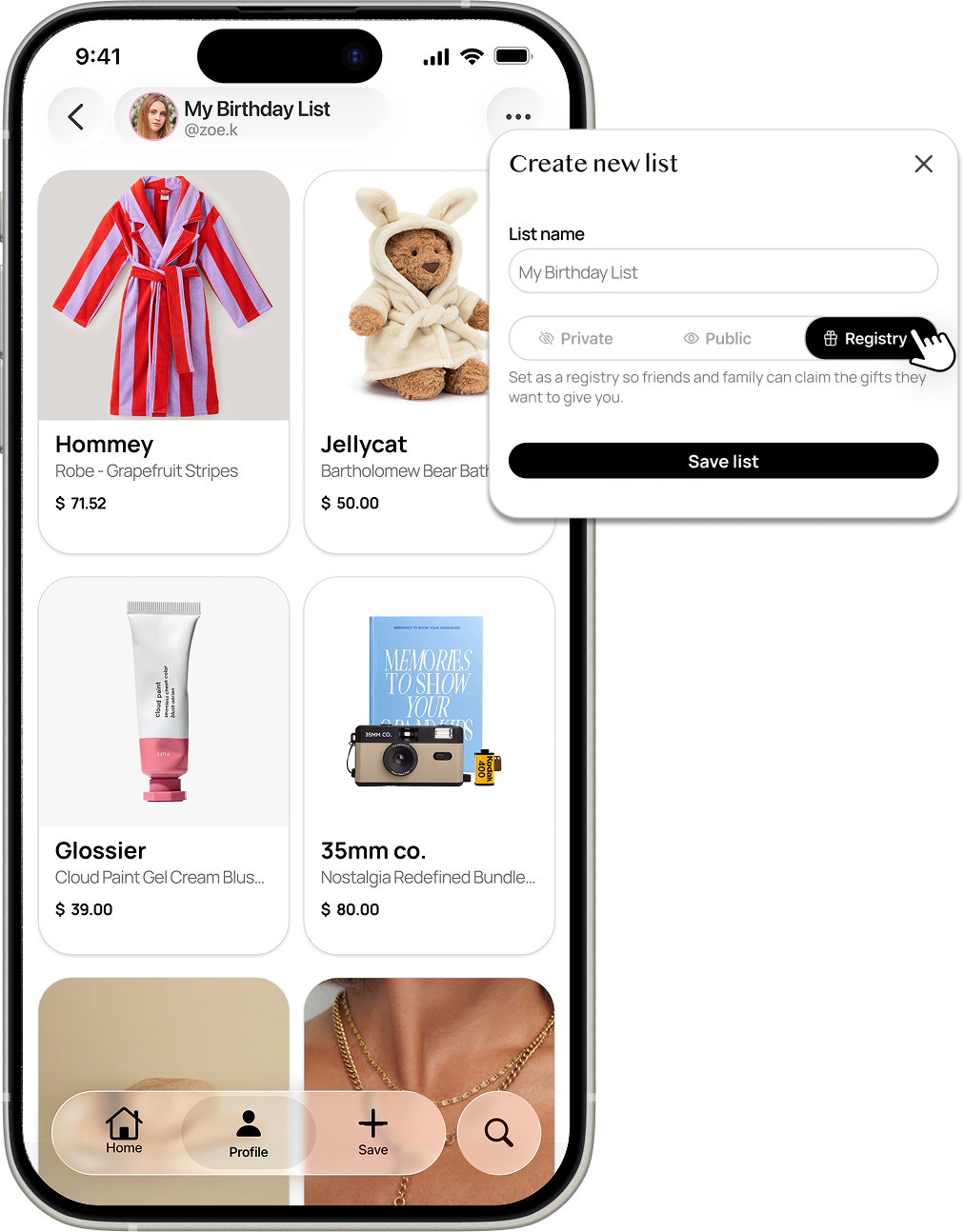 Registry list