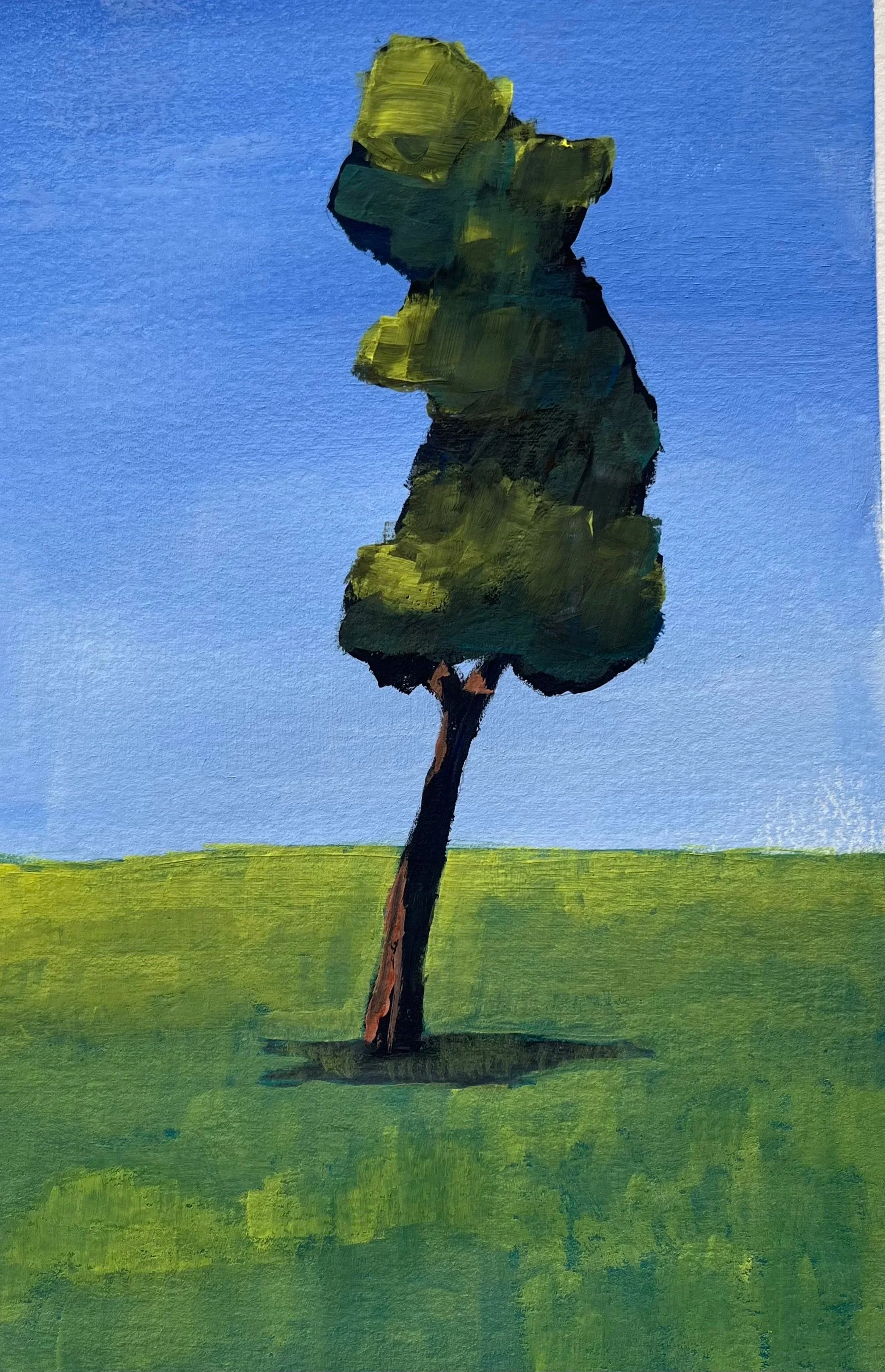 Tree gouache on watercolor paper