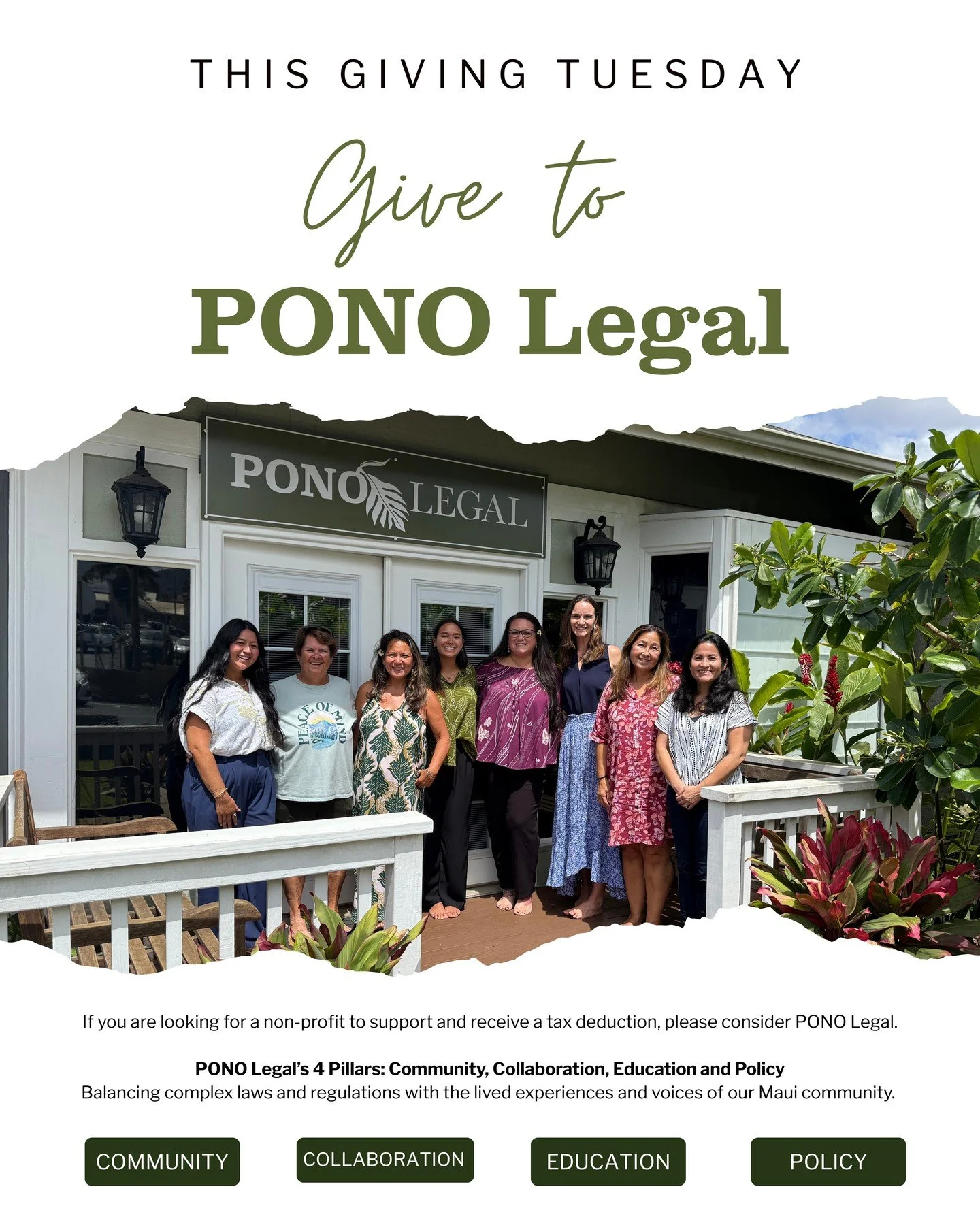 On this year's Giving Tuesday, consider supporting our non-profit and the work we do to assist Maui's fire-impacted community with their legal issues, pro bono! ❤️🙏