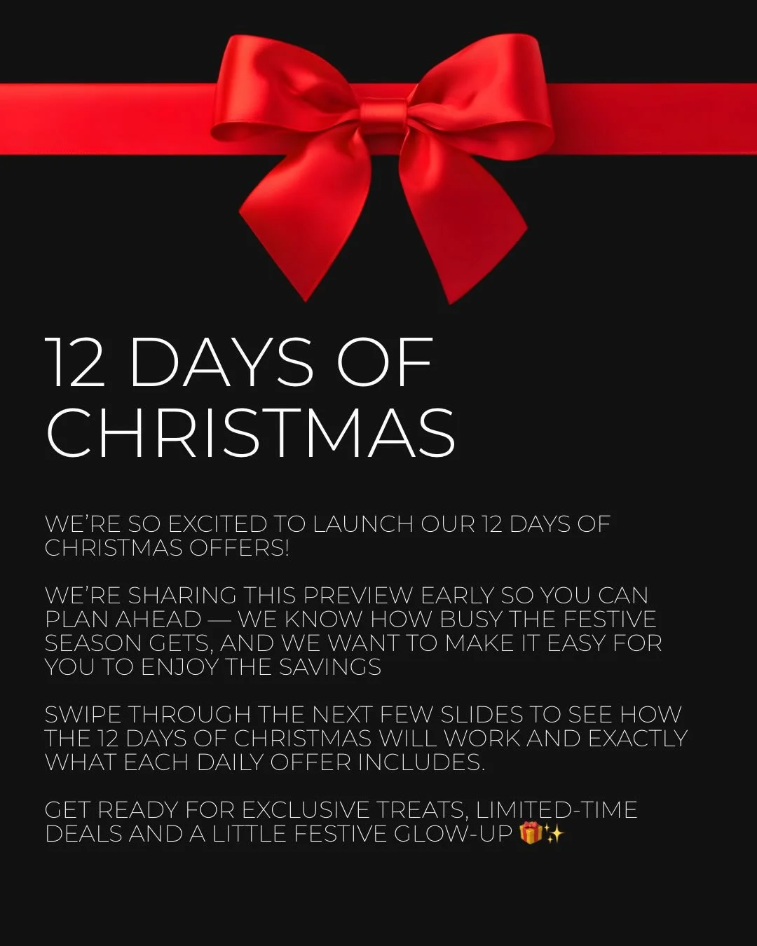 🎄✨ 12 Days of Christmas at saja ✨🎄

We&rsquo;re so excited to launch our 12 Days of Christmas offers! We&rsquo;re sharing this preview early so you can plan ahead &mdash; we know how busy the festive season gets, and we want to make it easy for you