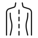 Outline of a human torso with shoulders and chest
