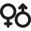 Two gender symbols, one representing female and the other representing male, overlapping.