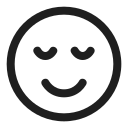 Smiley face emoji with closed eyes and a gentle smile