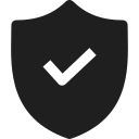 Black shield with a checkmark