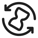 Icon of a landline phone with circular arrows around it, indicating call transfer or redial.