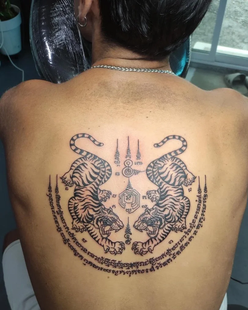 Suea Koo Twin Tigers Sak Yant Traditional Thai Tattoo