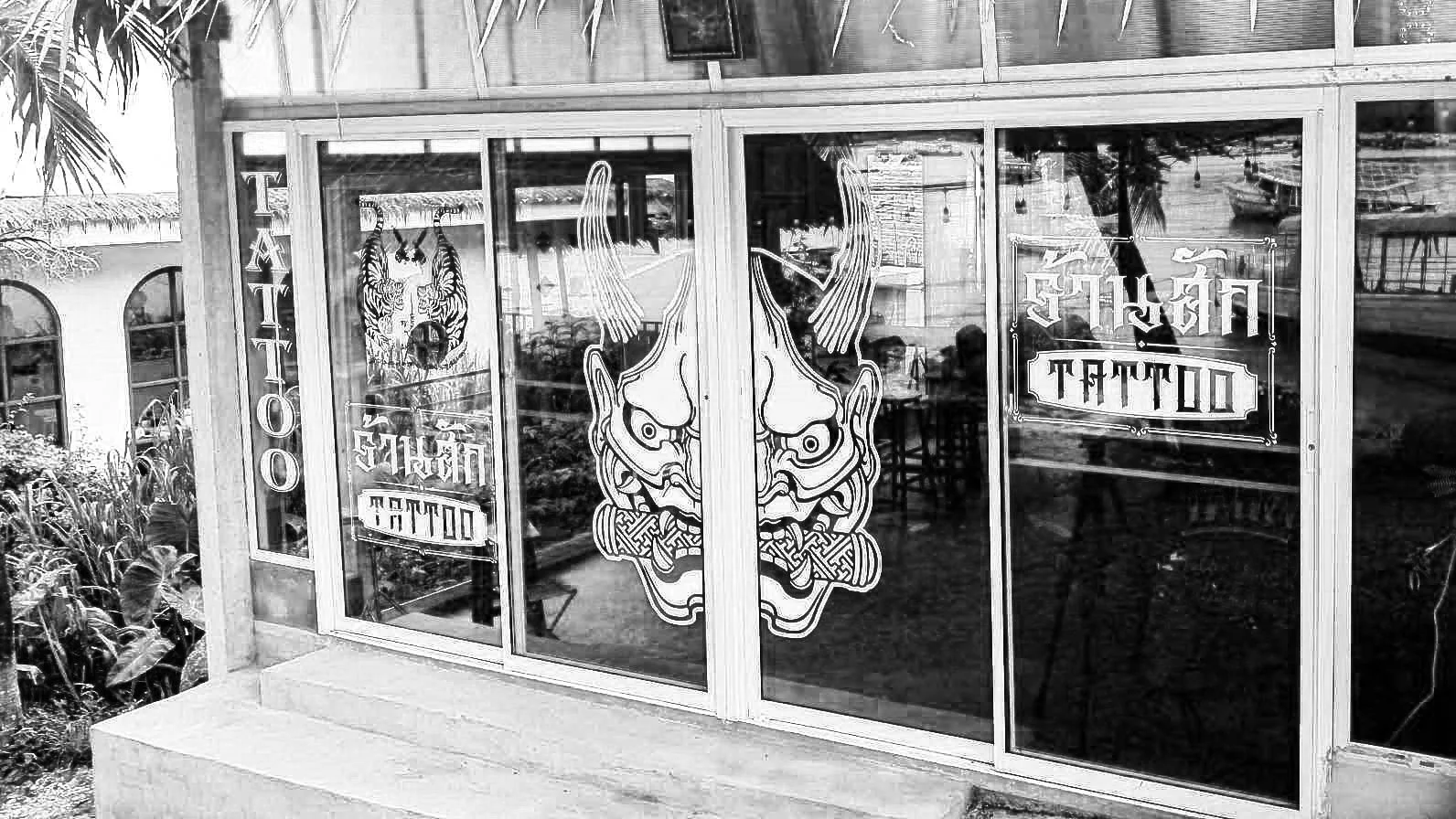 Outside of Fighters Ink tattoo shop in Phuket