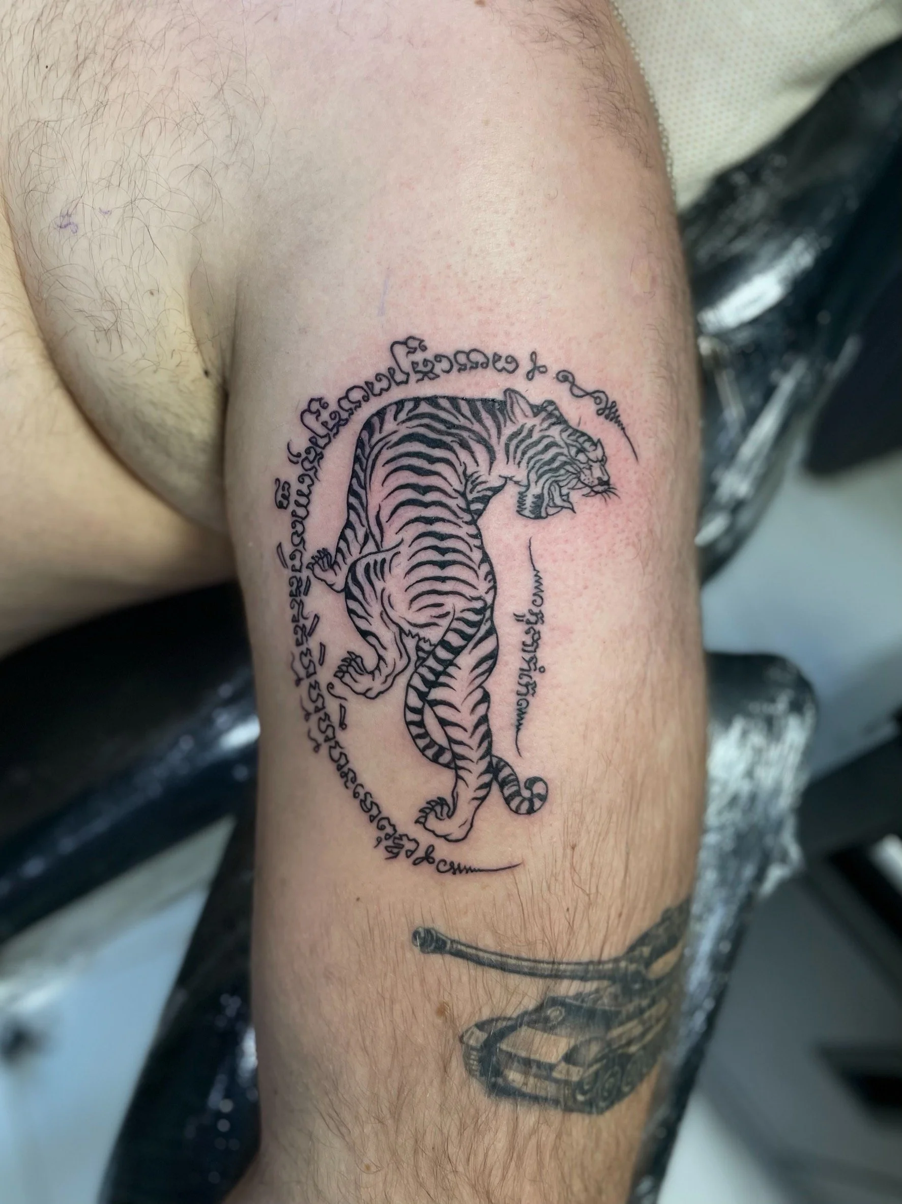 Tiger Looking Backwards Sak Yant Phuket