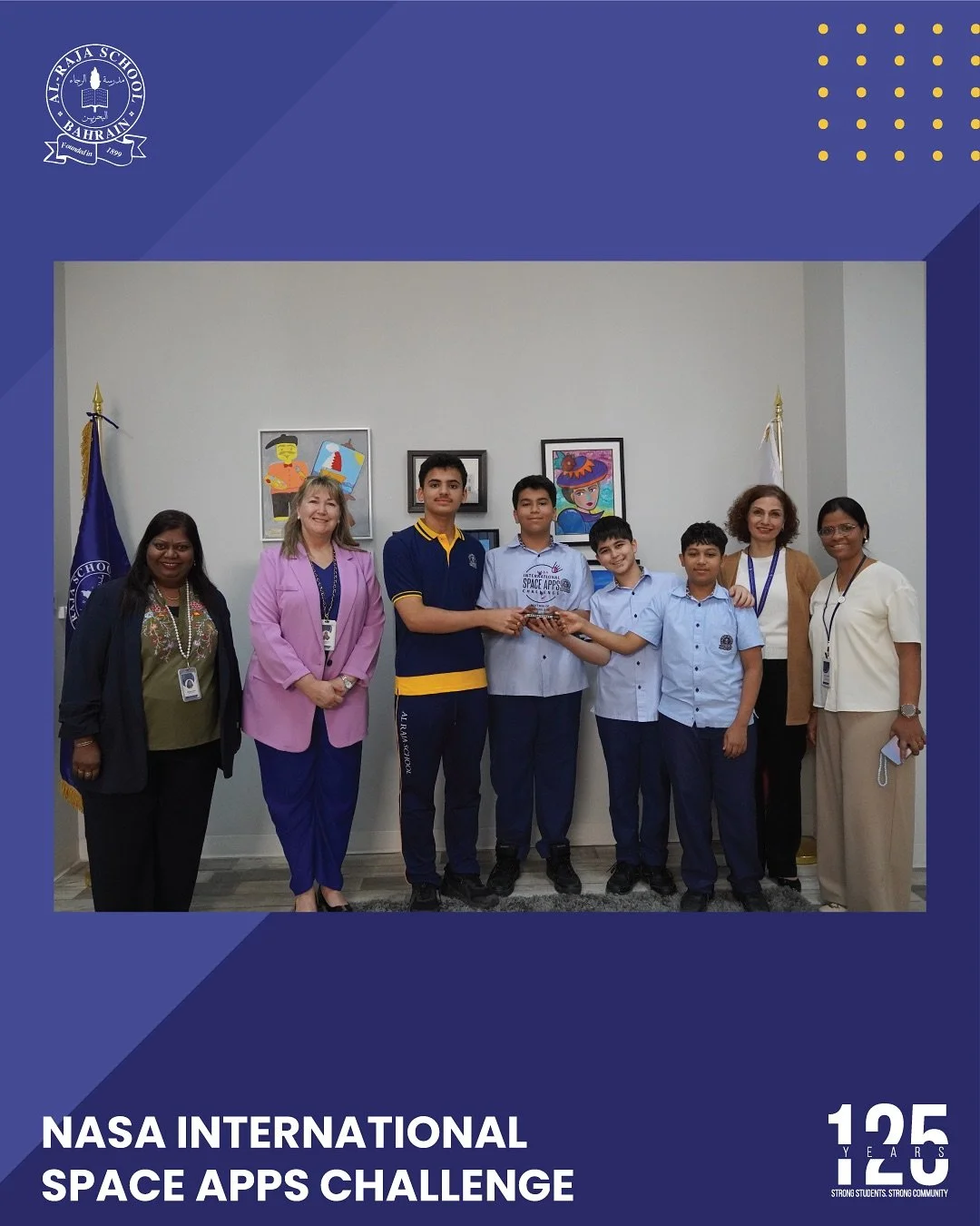 🌍✨ Proud Moment for Al Raja School! ✨🌍

We&rsquo;re thrilled to celebrate our incredible students who won the NASA International Space Apps Challenge 2025 in Bahrain! 🚀🇧🇭

The global NASA Hackathon brings together innovators from around the worl