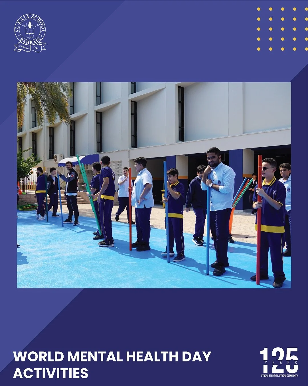 The World Mental Health Day, observed on October 10, was celebrated yesterday with a range of fun and engaging activities. Our Middle and High School Social Counselors organized exciting sports and team challenges between teachers and students, filli