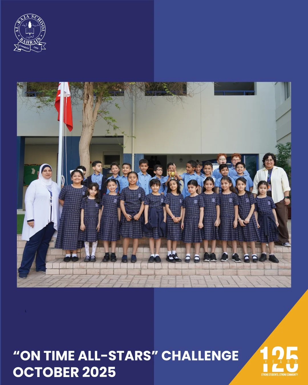 The &ldquo;On Time All-Stars&rdquo; Challenge continues! For the month of October, congratulations once again to Grade 2A for maintaining their amazing punctuality! 🎉👏Your consistency and dedication to being on time truly make you stars of the mont