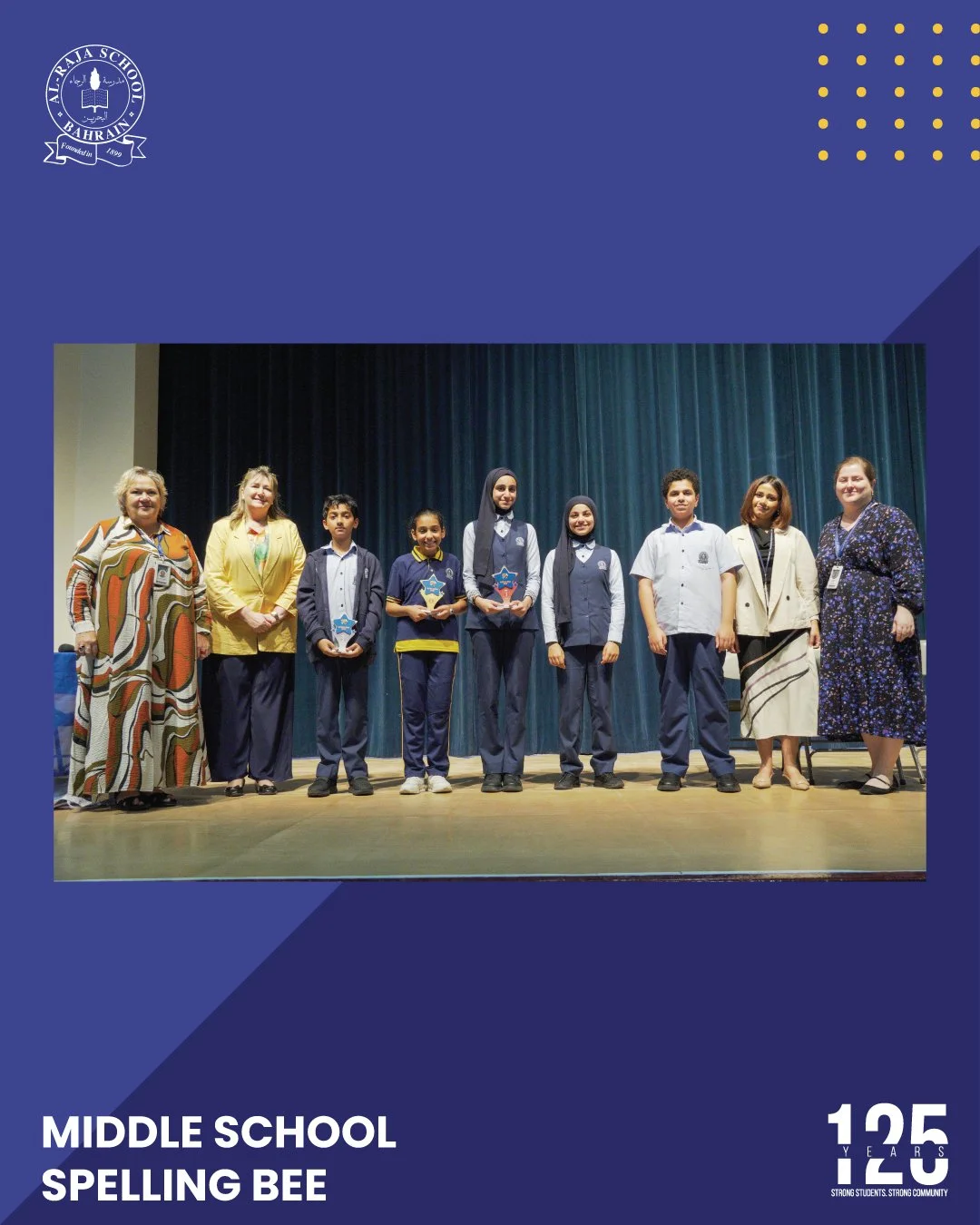 Yesterday, our Middle School&rsquo;s top 5 spellers came together for an exciting Spelling Bee Competition! The contest was tough, and all participants showed great skill and determination. After a thrilling final round, we are proud to announce:

🥇