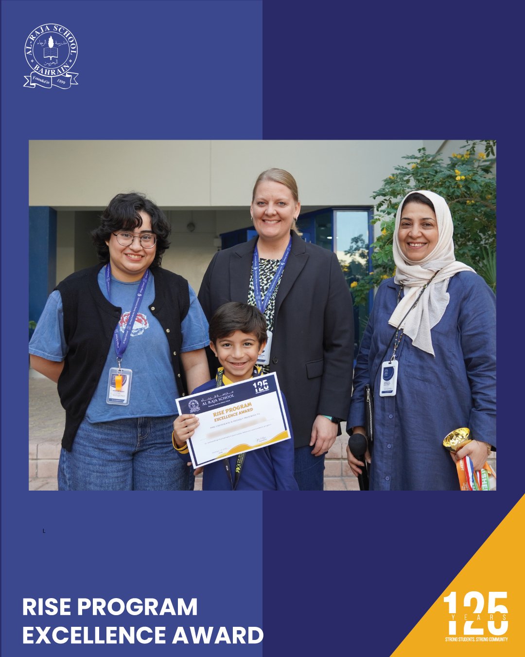 Congratulations to Salman, Grade 1, for his remarkable improvement in punctuality, behavior, and academic performance! Your hard work and dedication truly shine. Well done.🌟📚

#125yearsofalraja #bahrain