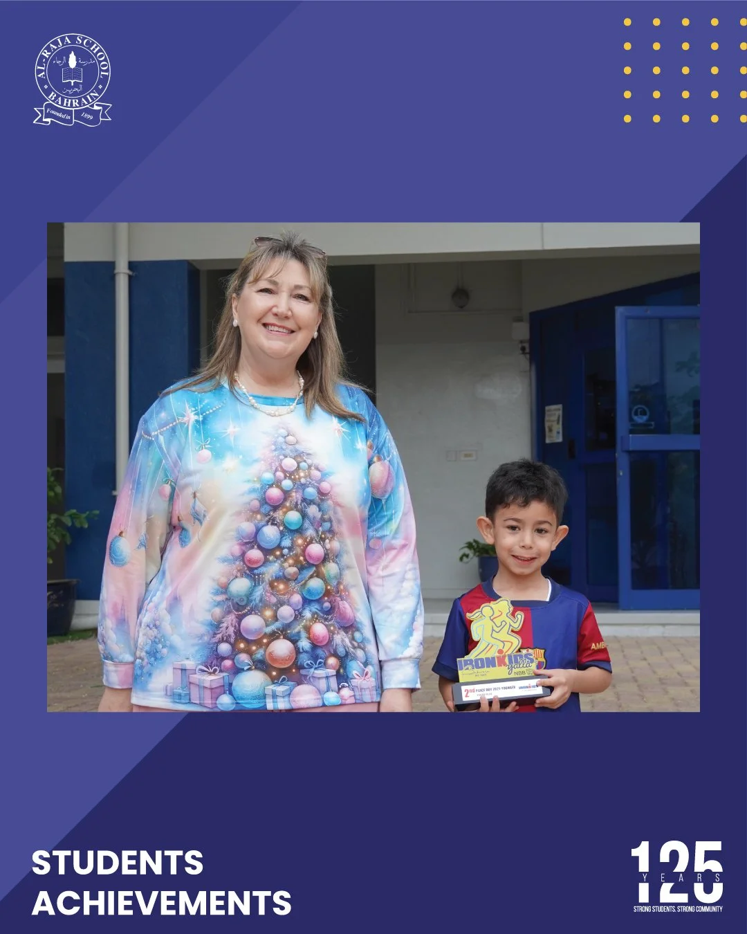 We are extremely proud of our KG1 student, Sayed Ali Alyusuf, for participating in Iron Kids and achieving 2nd place in the 100m run! 🏃&zwj;♂️✨A fantastic performance and a well-deserved win! 

 #125yearsofalraja #bahrain