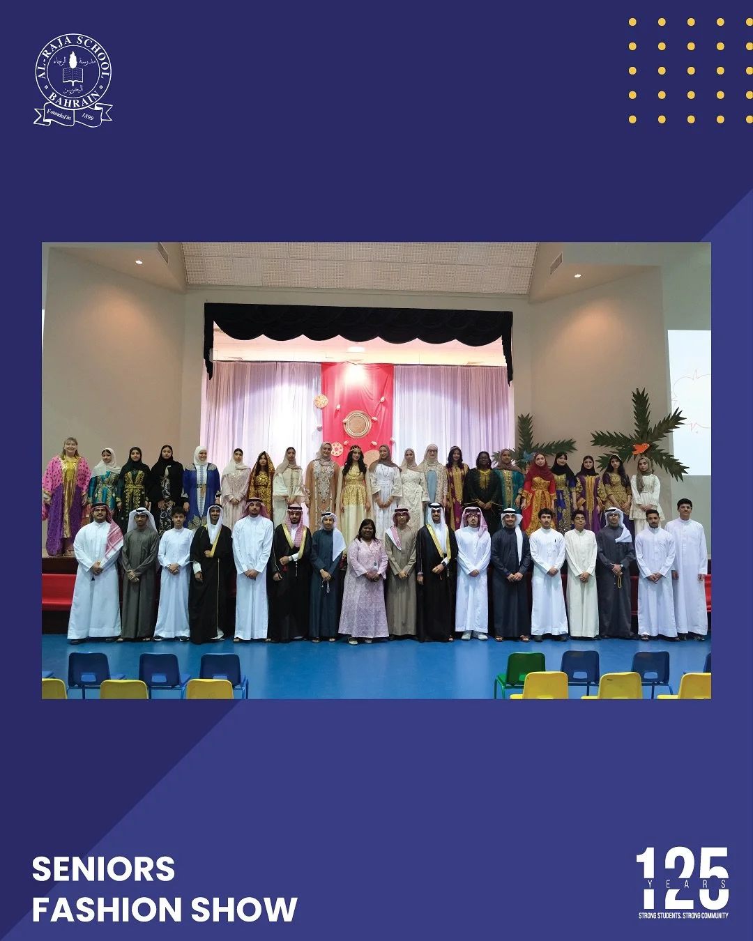 Following the Middle and High School National Day celebrations, our seniors walked in their annual Fashion Show! They showcased the beauty of Bahraini culture, heritage, and traditional dresses, celebrating the richness and diversity of our Kingdom&r
