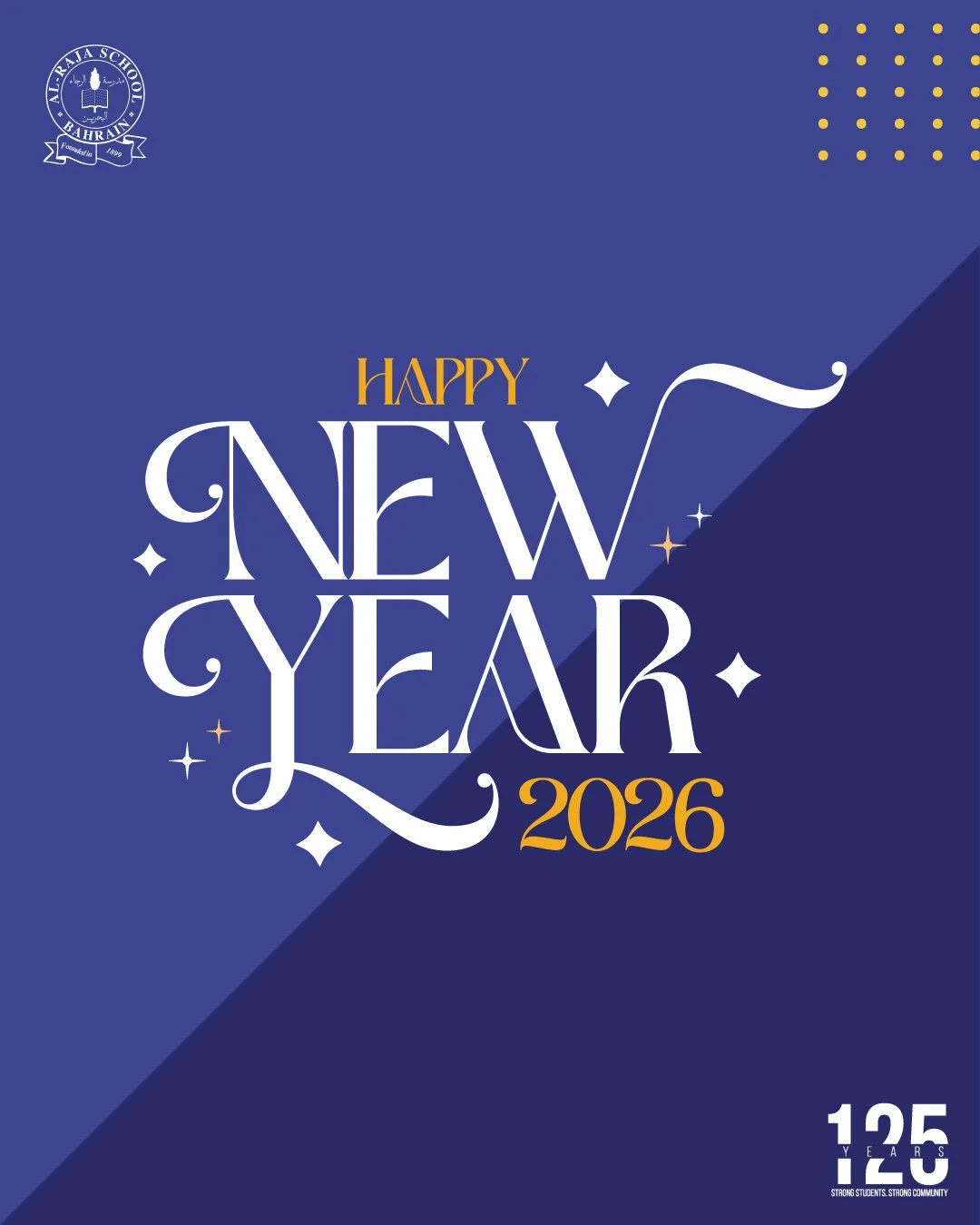 Wishing all our students, staff, and families a New Year filled with success, joy, and blessings ✨

 #125yearsofalraja #bahrain