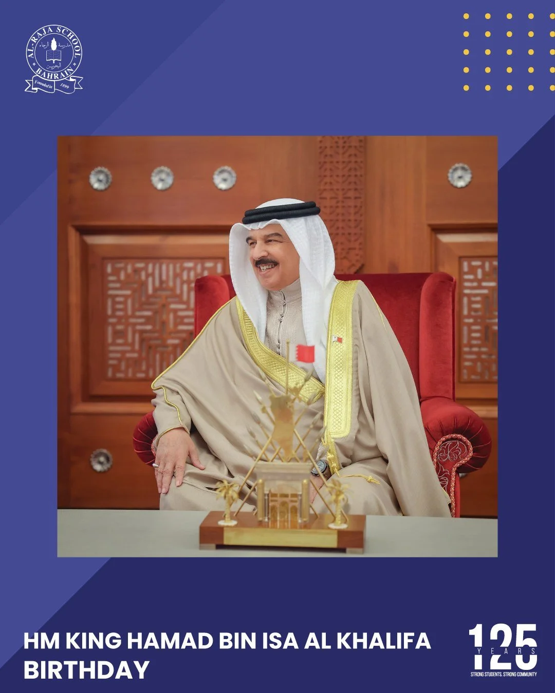 On this special day, the ARS community comes together to wish His Majesty a very happy birthday! We join in the joyous celebration, expressing our gratitude for his leadership, wisdom, and dedication to Bahrain. May this day be filled with blessings,