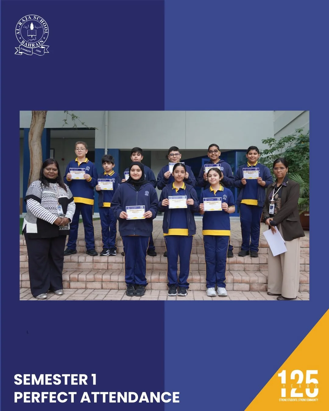 During our Middle school assembly, we took a moment to honor and appreciate the students who achieved perfect attendance for Semester 1. Their consistent presence demonstrates a strong commitment to their education and sets a shining example for thei