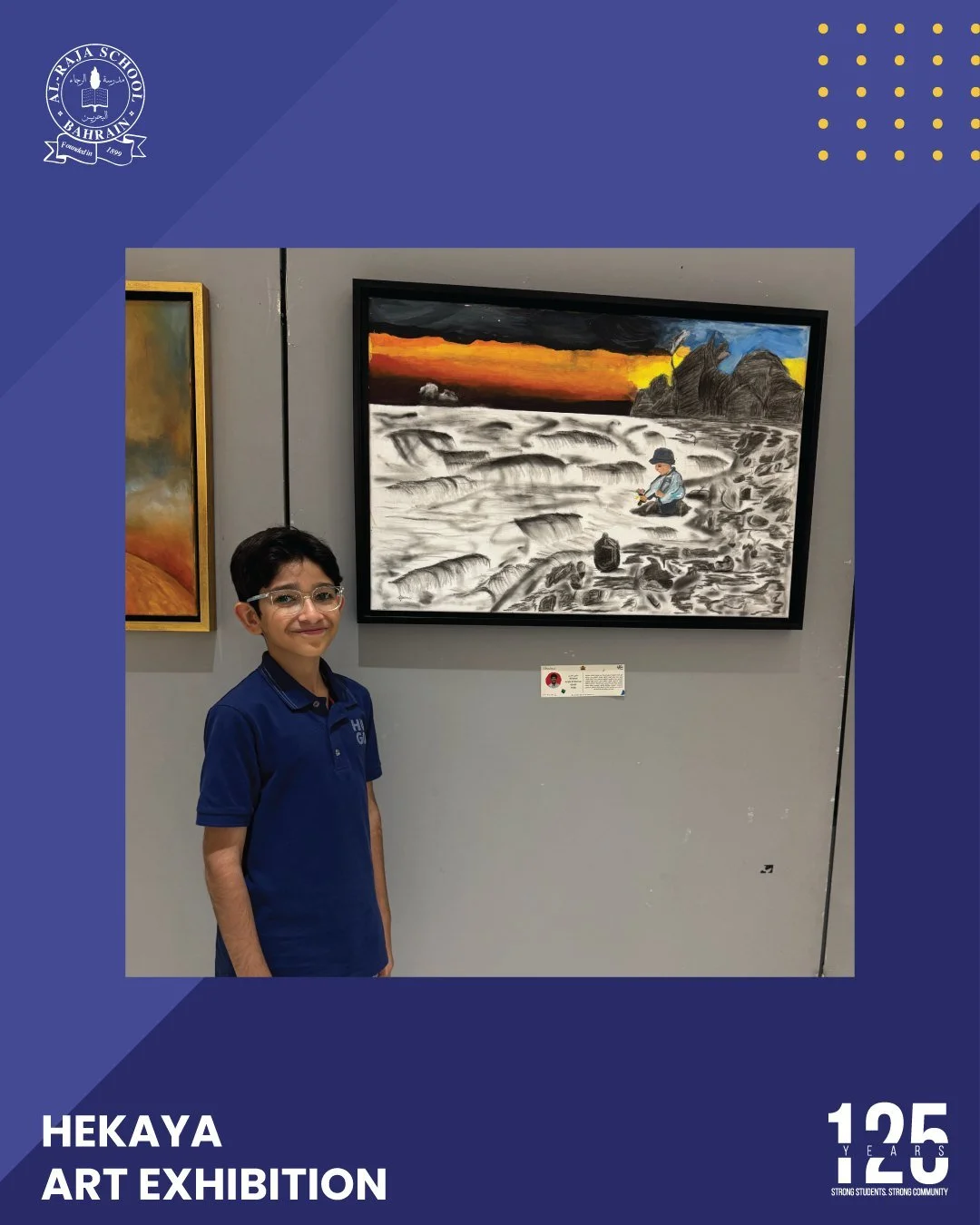 We are incredibly proud of our talented students Ali Basel (Grade 5), Ayah Basel (Grade 8), and Noor Alsairafi (Grade 11) for their participation in the art exhibition &ldquo;Hekaya&rdquo;, the annual exhibition of Artist Fatima Hassan&rsquo;s Studio