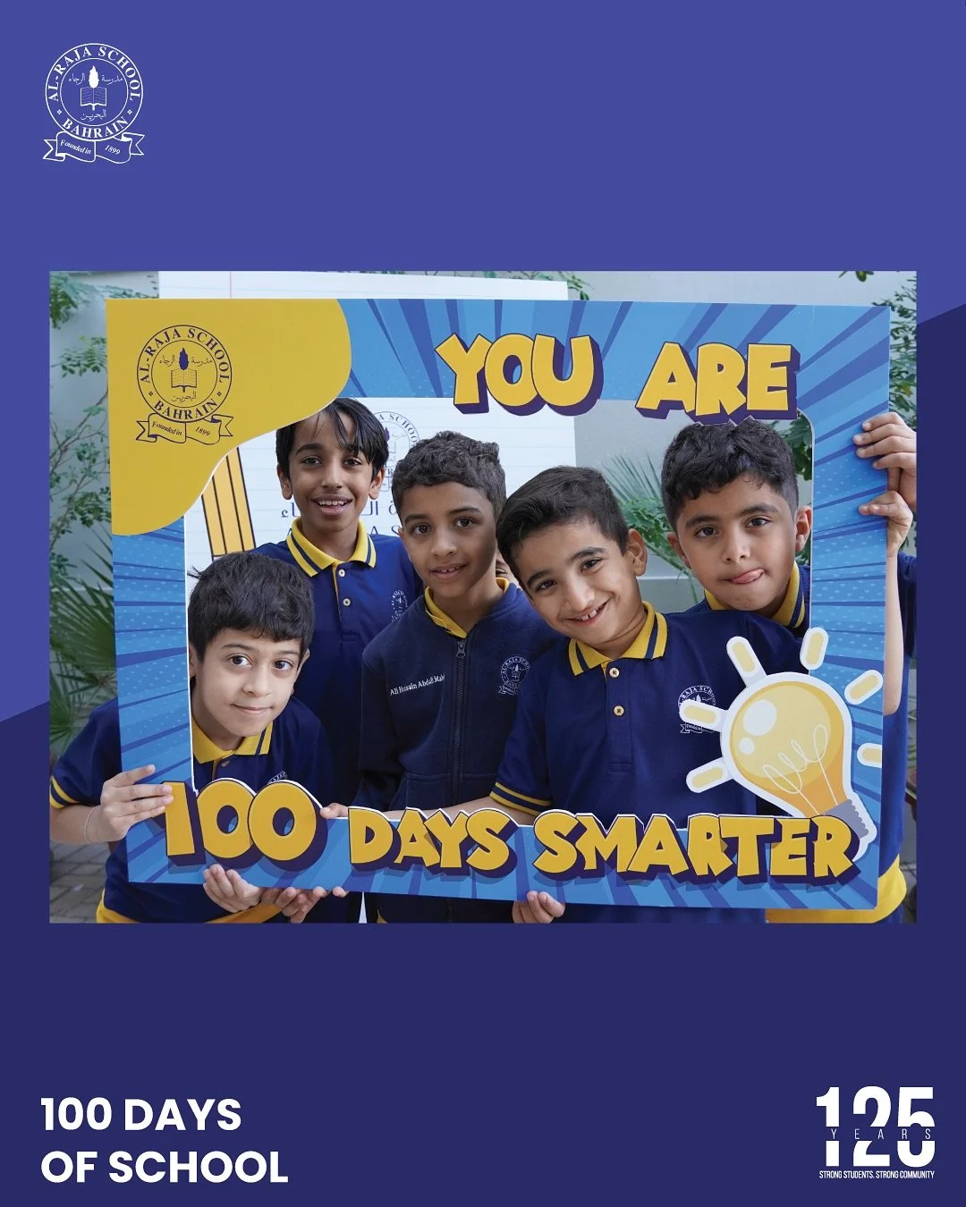 Happy 100 Days of School! 🎉
100 days of learning, growing, and becoming smarter and brighter every day!

#125yearsofalraja #bahrain #100daysofschool