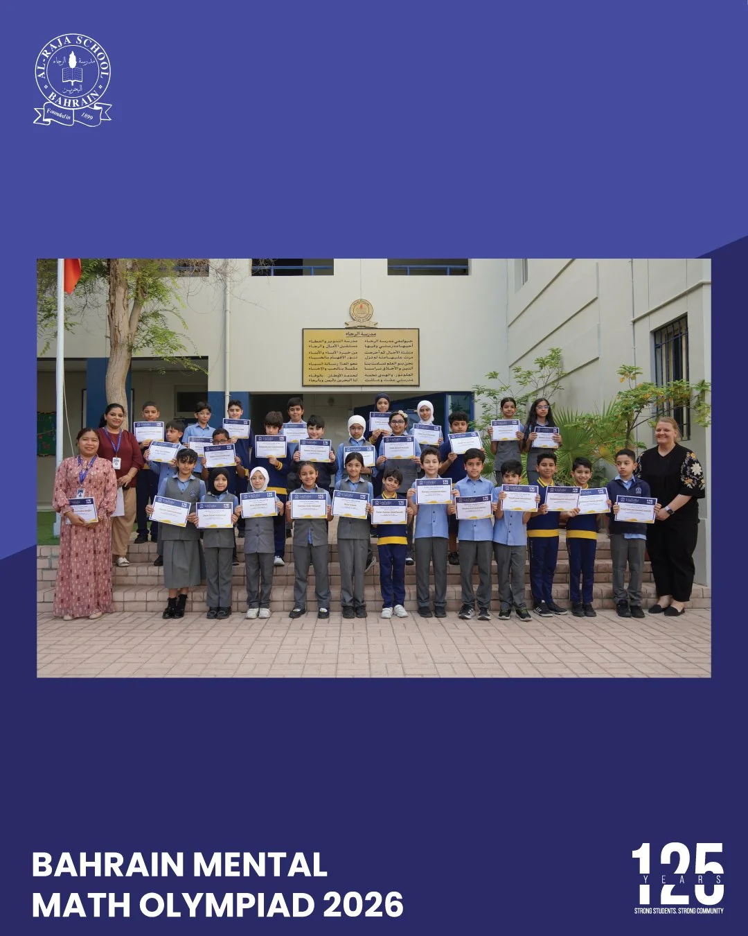 Huge congratulations to our Elementary students who competed in the Bahrain Mental Math Olympiad 2026! 🙌 Driven by dedication and hard work, these amazing students are well-deserving of this recognition. Keep shining, superstars! 🌟📊

 #125yearsofa