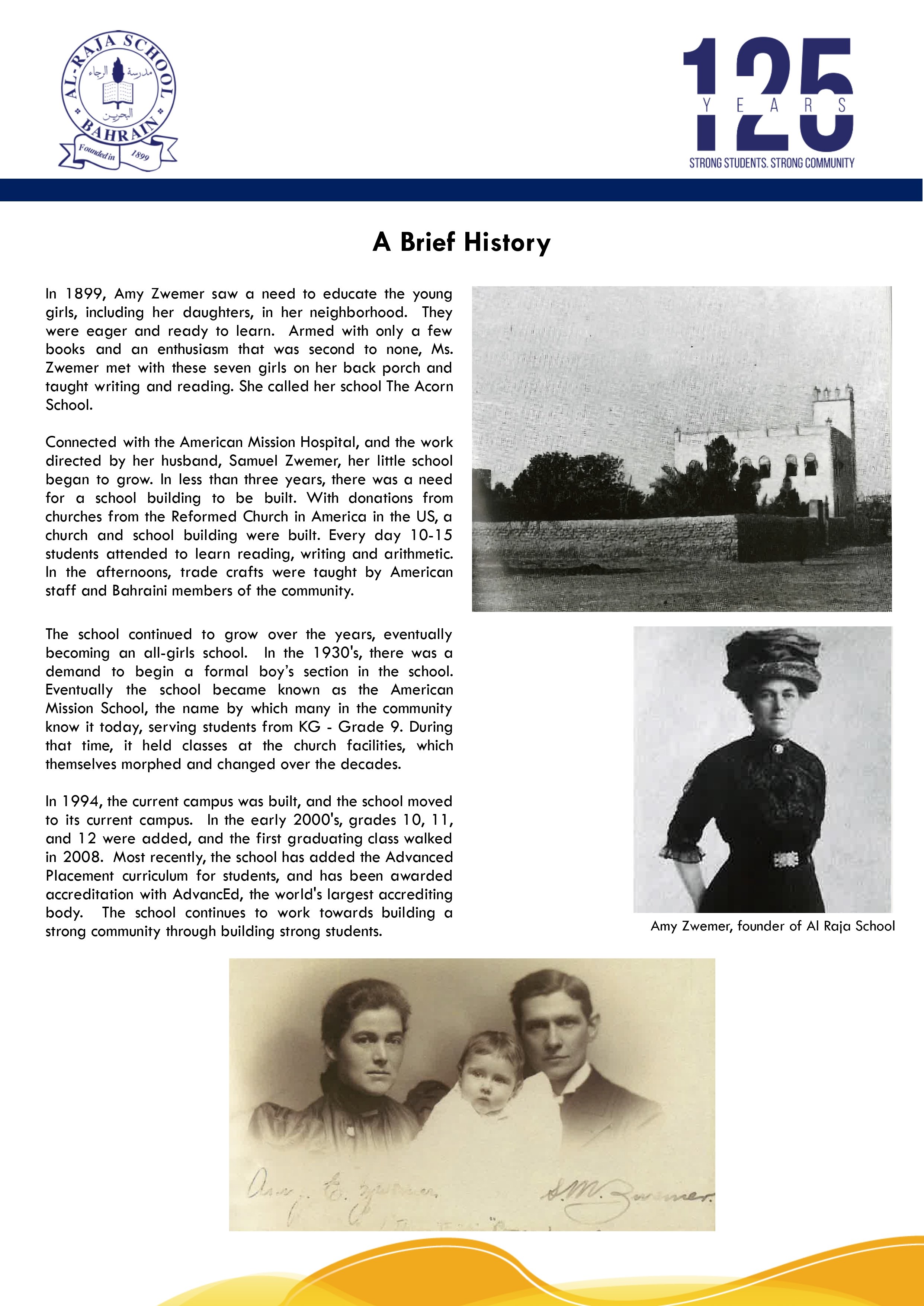 History — AL RAJA SCHOOL BAHRAIN