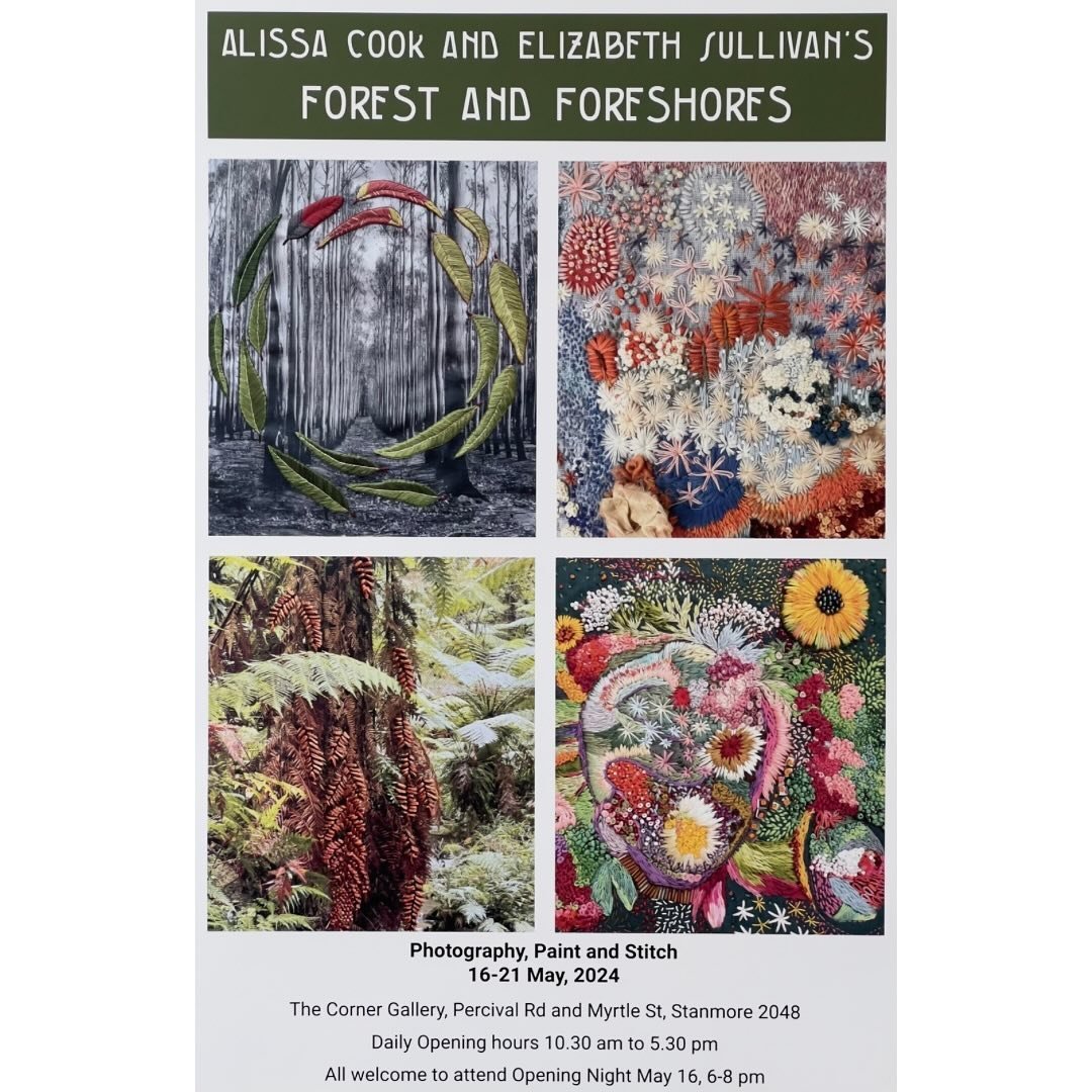 Only 3 weeks to go until our exhibition! 

A little about our respective work: 

Elizabeth Sullivan
Elizabeth is a mixed media and stitch artist residing in Lindfield on Sydney&rsquo;s North Shore. For this body of work Elizabeth has drawn inspiratio