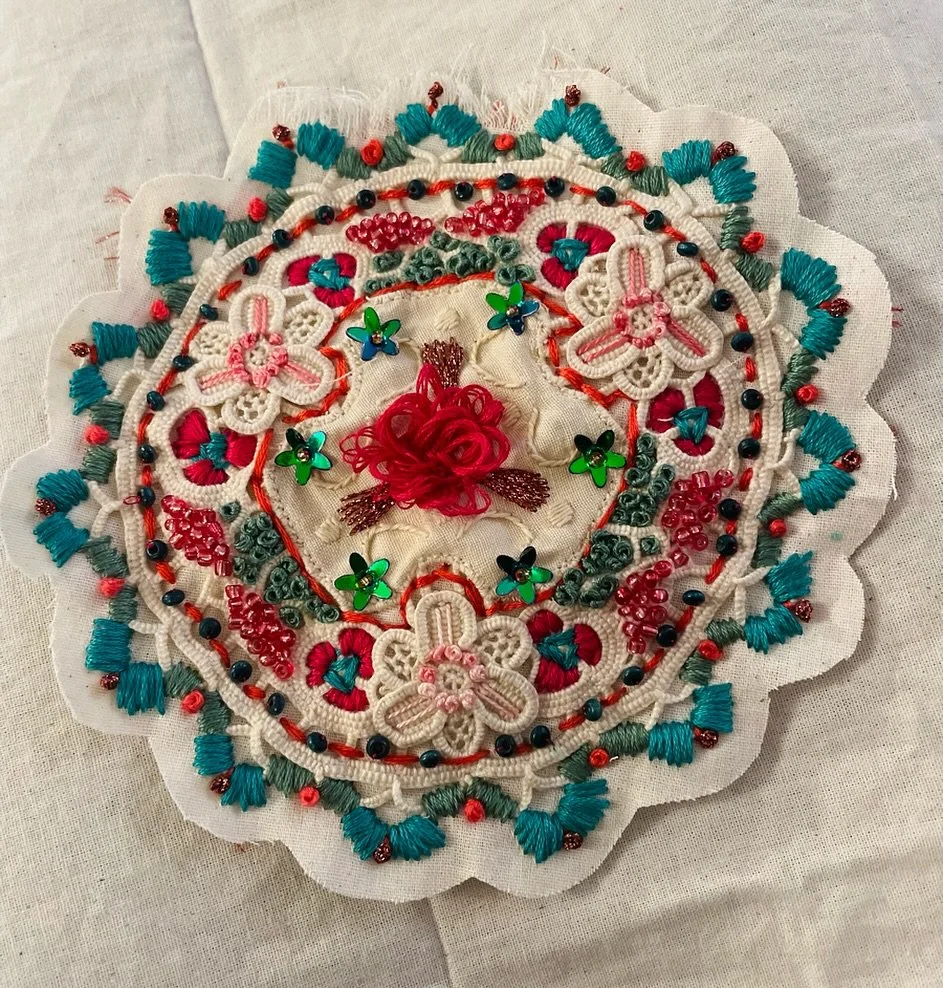 Working on some mini&rsquo;s for my upcoming exhibition with @alissa_cook_photoembroidery in November. Breathing new life into vintage doilies and creating contemporary artworks.