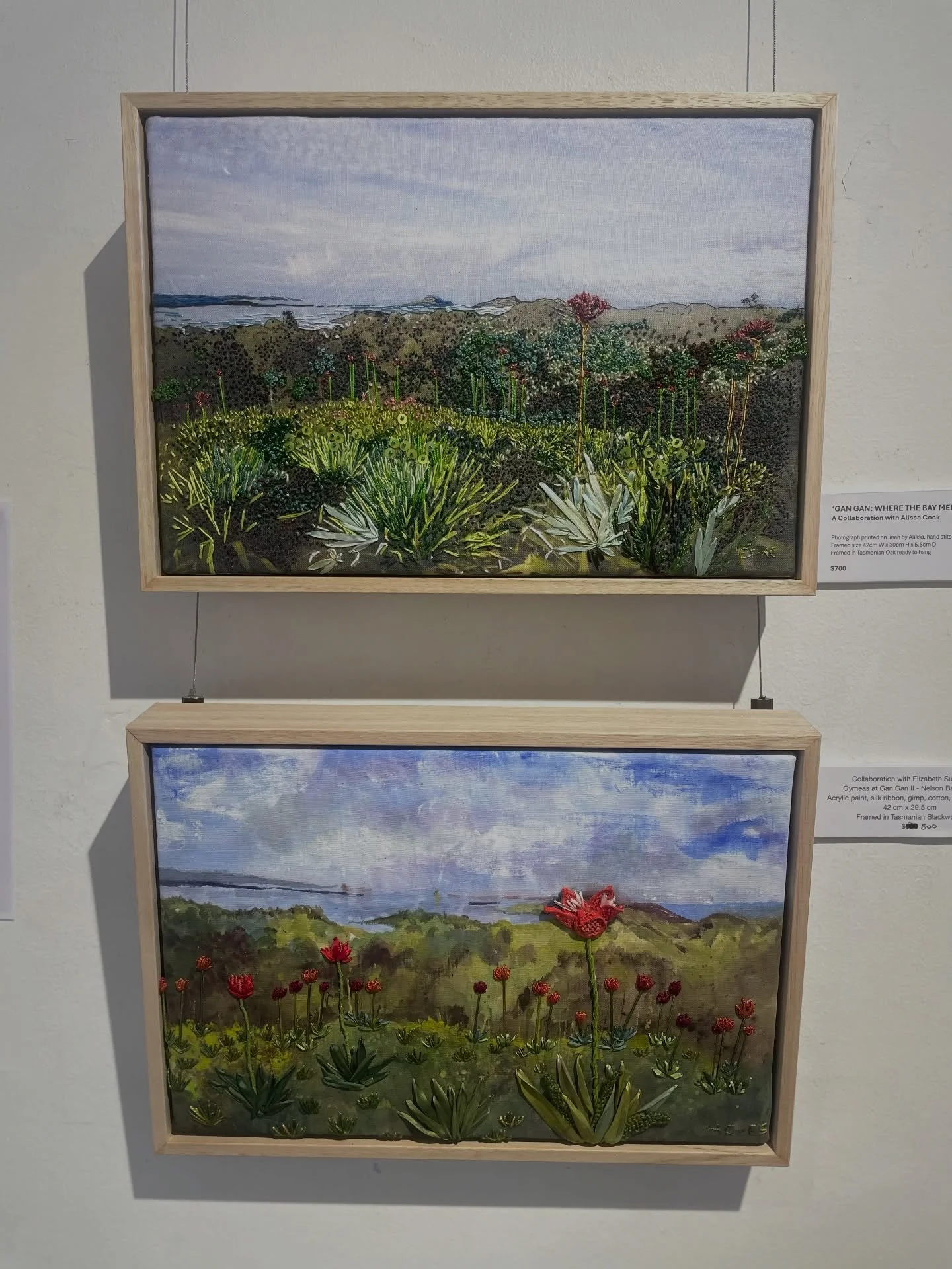 These are the 2 collaborative pieces Alissa and I created for our exhibition, &ldquo;Stitched Perspectives&rdquo;, which finished up on Sunday.

The top piece is Alissa&rsquo;s photograph taken at Gan Gan lookout in Nelson&rsquo;s Bay, NSW. She had i