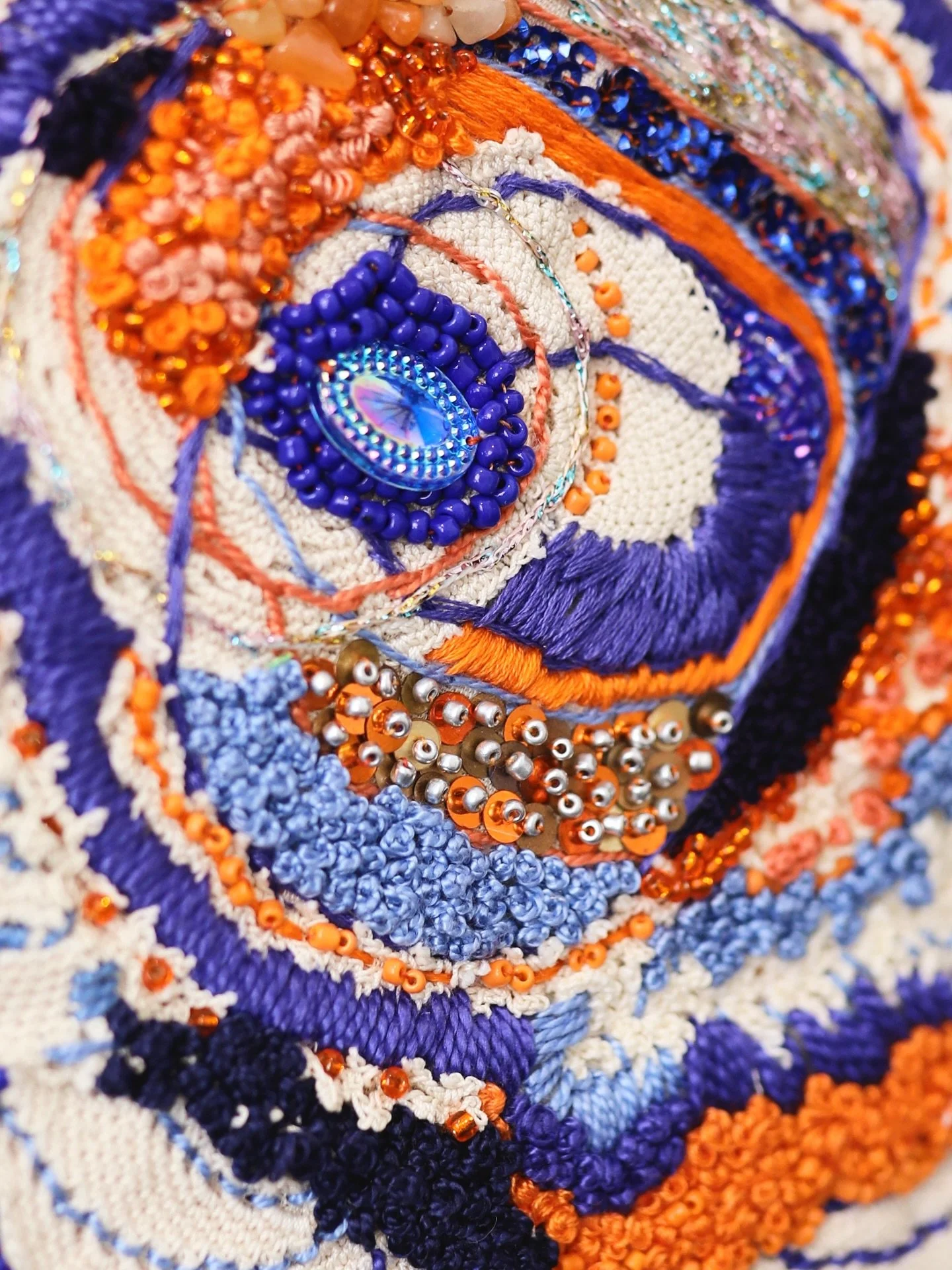 &ldquo;Solstice Eye&rdquo; from my &ldquo;Stitched Perspectives&rdquo; collection, recently exhibited. #elizabethsullivanart