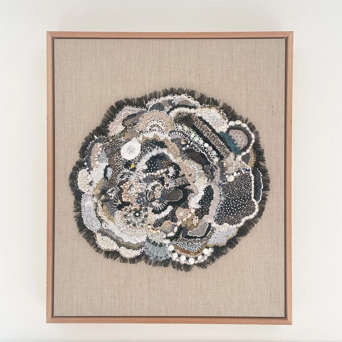This piece is titled &ldquo;Nocturne&rdquo; and is my entry into the Margaret Oppen Prize at the NSW Embroiderers Guild. The exhibition is opening this coming Saturday 13 December. 

#elizabethsullivanart 
#embroideryartist
#nswembroiderersguild