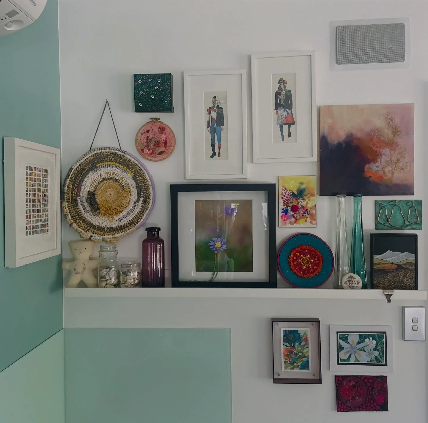 My art studio&hellip;&hellip;.an eclectic salon hang of pieces I love.