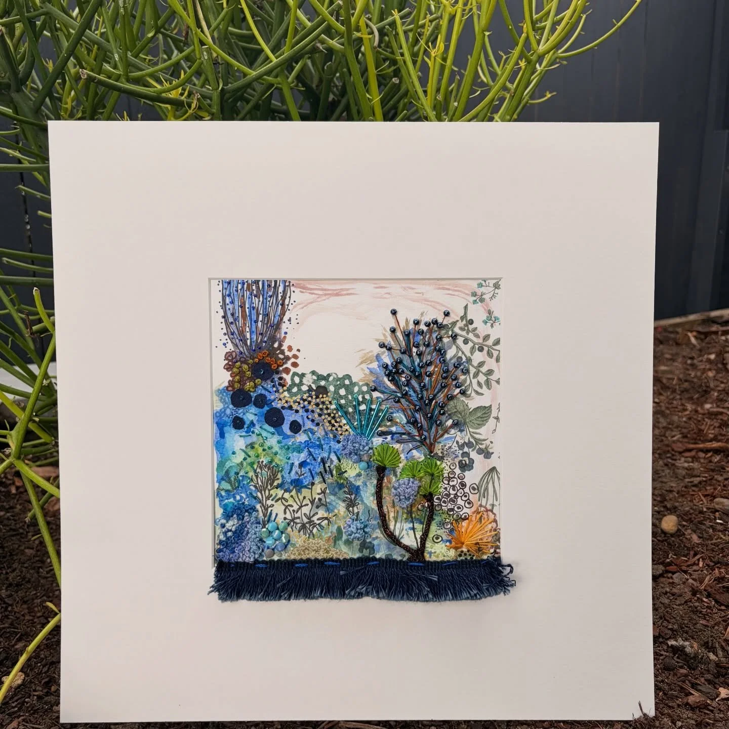 AT THE FRINGE- newly listed on my website (link in bio). 

You may recall I made some process videos as I created this piece. 

It is matted and has a foam core backing.

Size is 40x40cm (16 x 16 inches) and will fit a standard size frame.

Do you wa