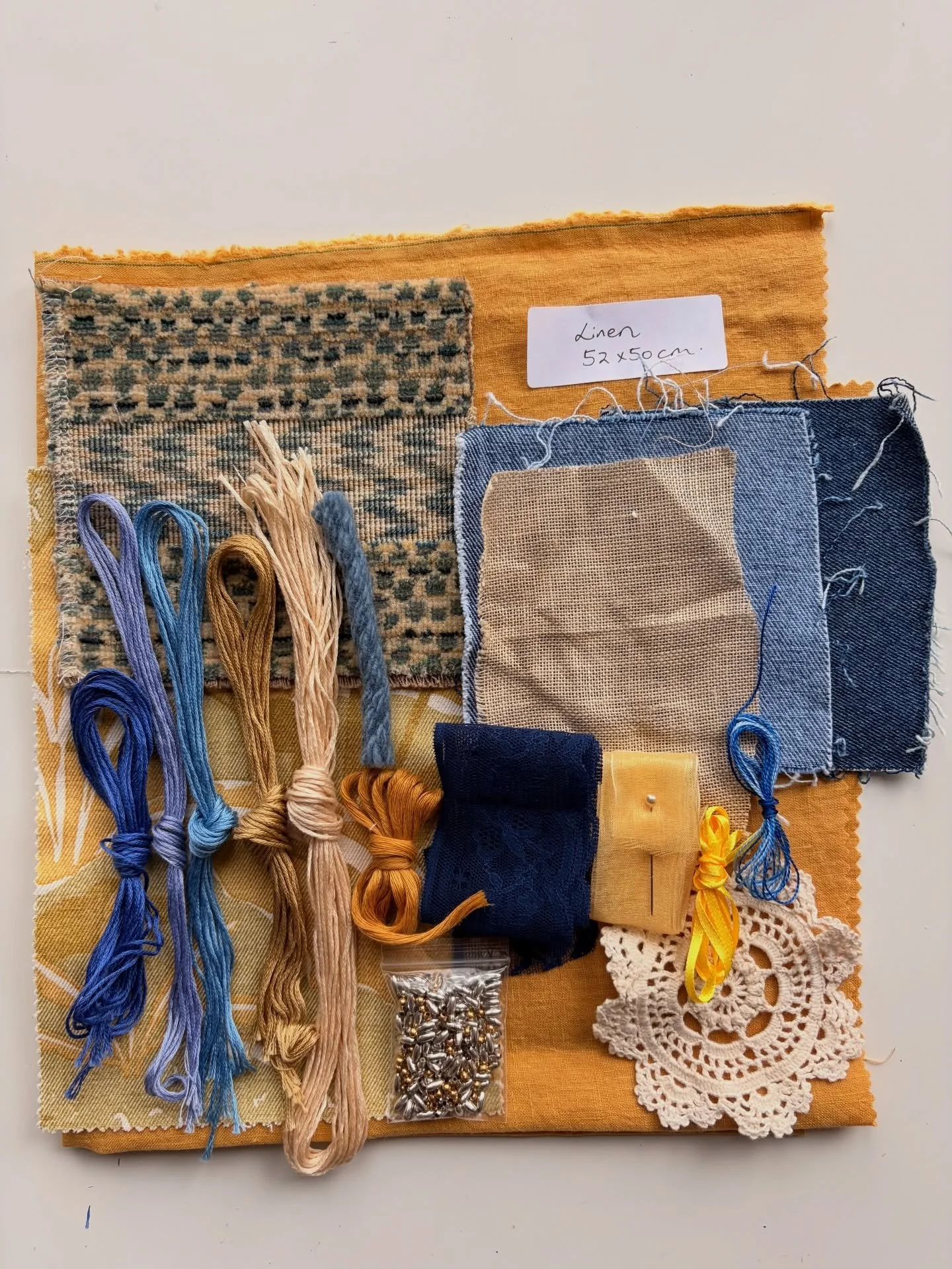 I have these 2 stitching packs left over from yesterday&rsquo;s workshop. They are $40 each plus postage. Flat rate $15 within Australia and $25 for international. 

Please note these packs DO NOT contain a hoop, scissors or needles. 

Comment SOLD i