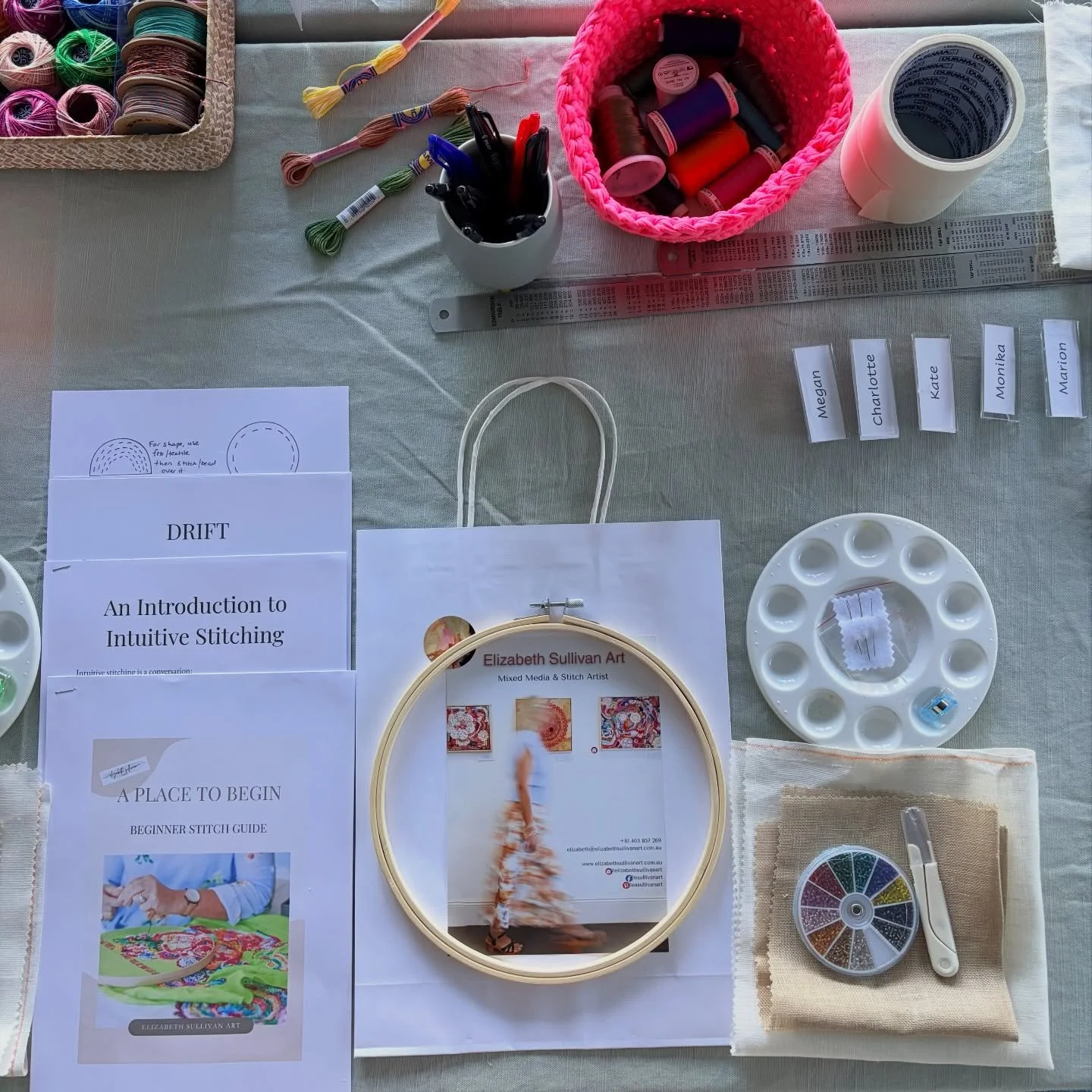 Today I will be hosting the beginner version of my intuitive stitching workshop, A PLACE TO BEGIN. 

I&rsquo;ll be introducing my participants to a few fundamental stitches before we dive in to the intuitive process. 

A beautiful autumn morning, we&