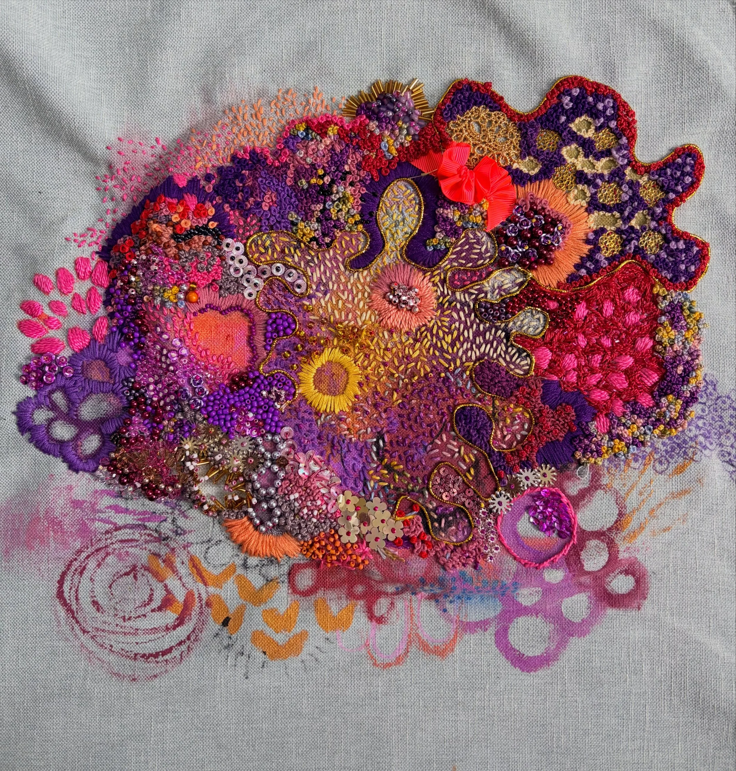It&rsquo;s growing! I&rsquo;ve been obsessed with this one this week! 

#elizabethsullivanart
#intuitivestitching 
#stitchartist