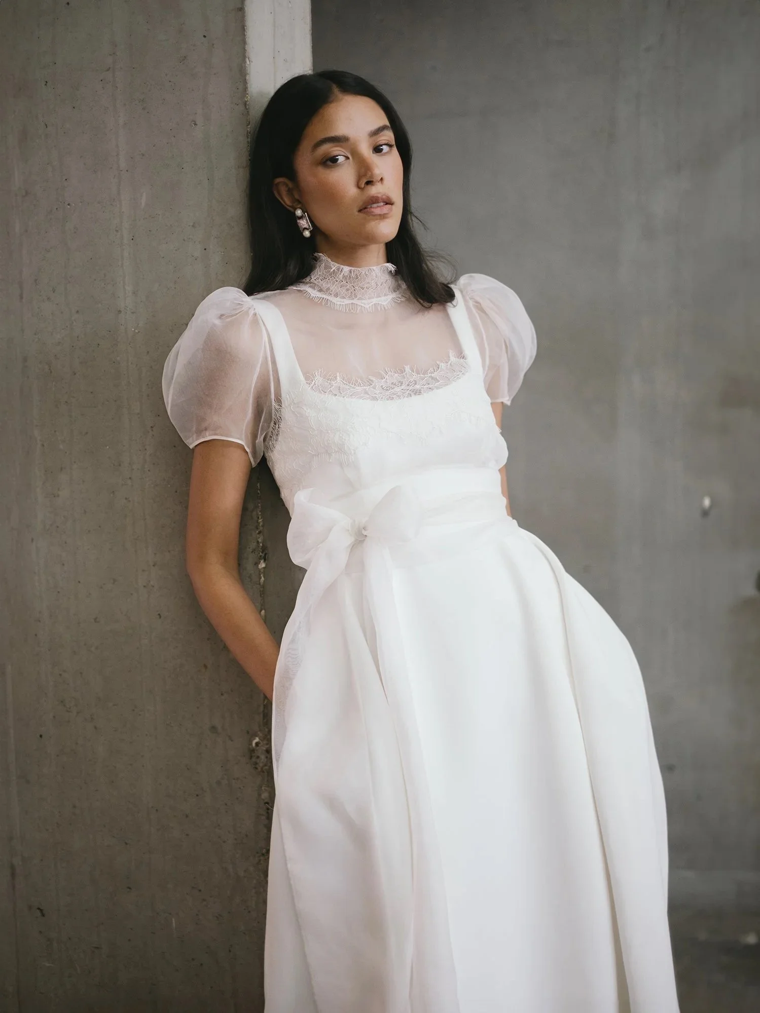 Organza + lace bridal top