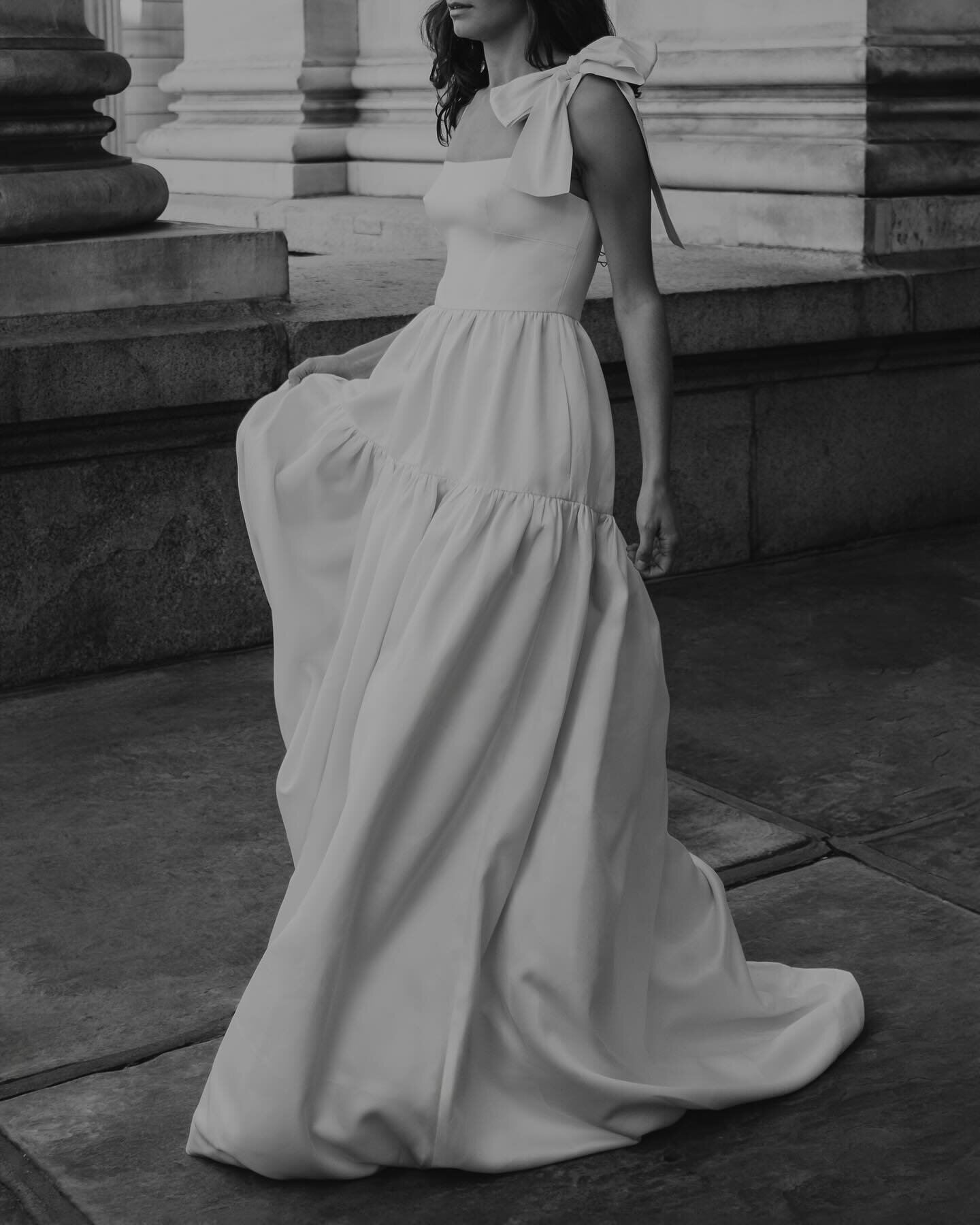 The CORA gown with shoulder bow. The perfect gown for the modern romantic&hellip;