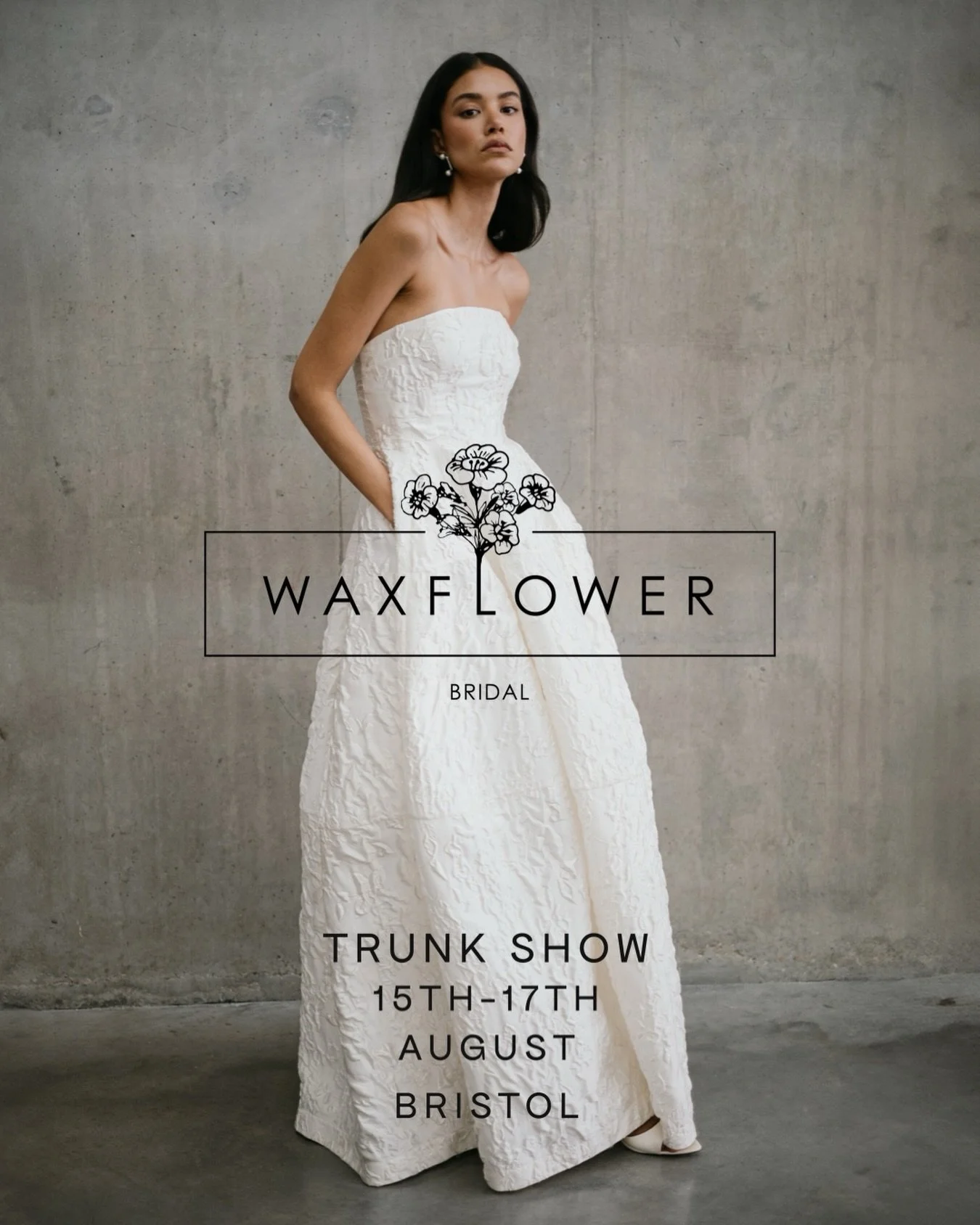 We are excited to announce our August trunk show dates at our fabulous stockist @waxflowerbridal in Bristol! Discover our new styles and fabrications alongside their permanent collection. Appointments are limited so booking early is essential to secu