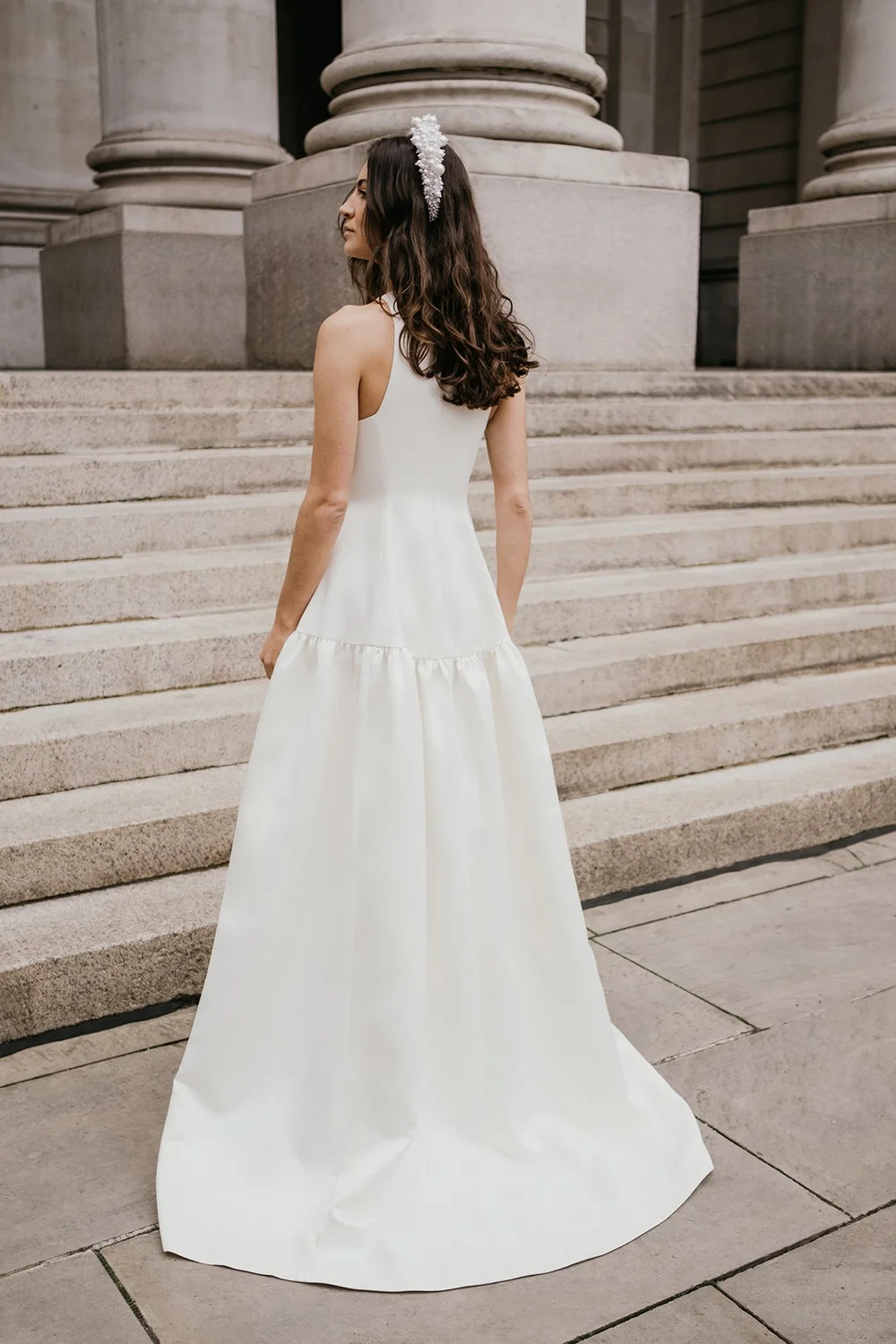 MILA High Neck Double Satin Wedding Dress with Neck Tie — UNBRIDLED — free download