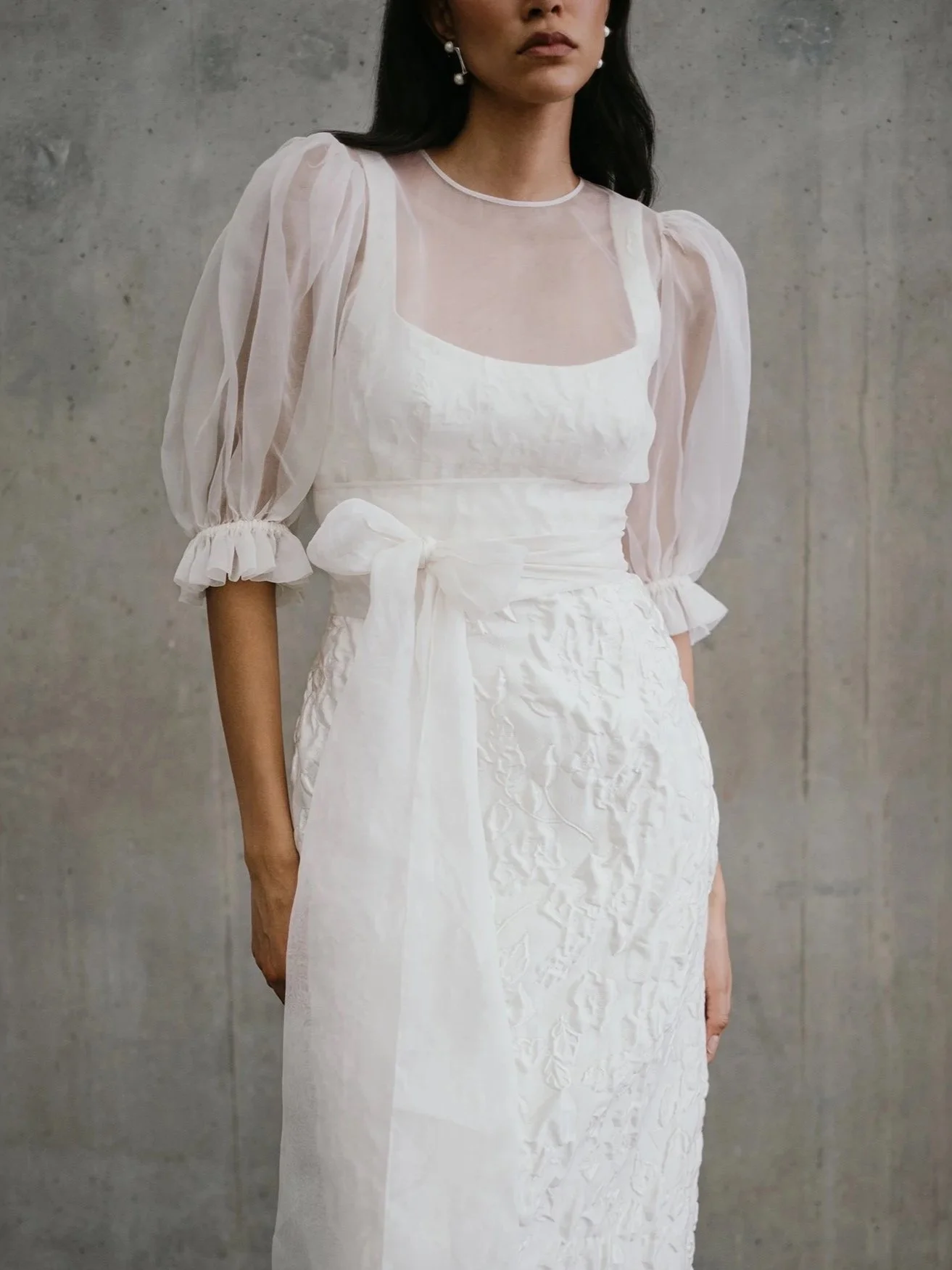 Silk organza bridal top