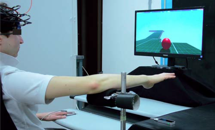 Prefrontal cortex activation upon a demanding virtual hand-controlled task
