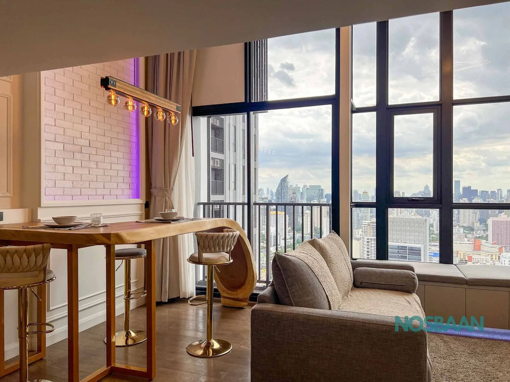 Cozy studio apartment with natural lighting and minimalist decor in Thonglor.