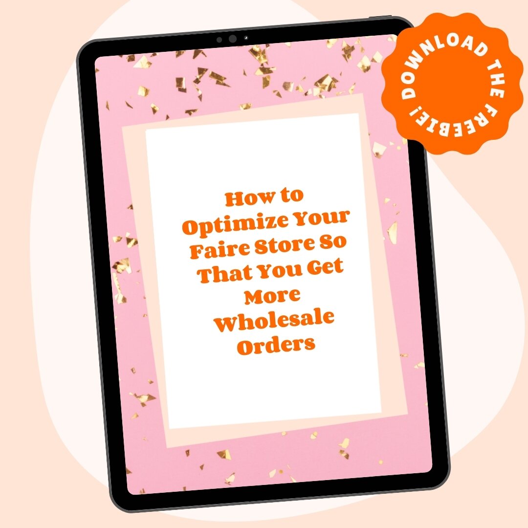 Want to get more sales on Faire? ⁣
Download my free guide on How to Optimize Your Faire Store So That You Get More Wholesale Orders! 😊 

#fairewholesale #wholesale #productbusiness #dtc #handmadeintoronto
#torontolocalbusiness #shopifyseller #toront