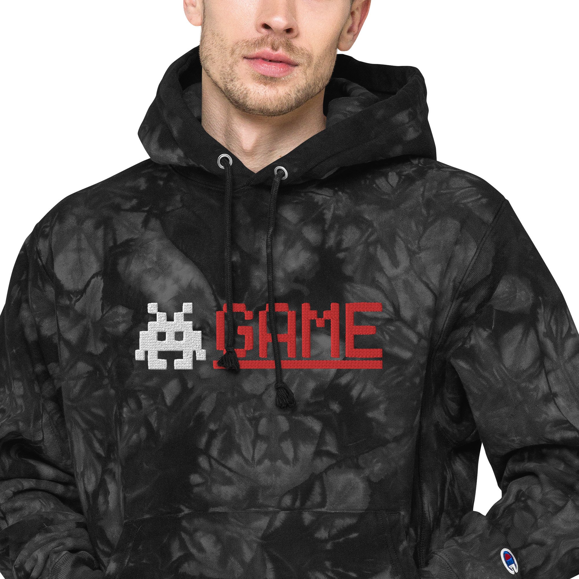GAME embroidered tie-dye hoodie