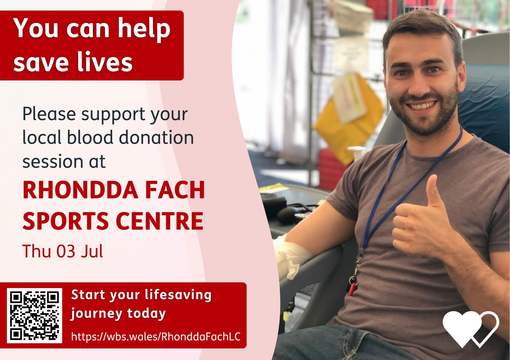 ❤ Have you ever given blood before?
📢 The Welsh Blood Service is calling on more RCT residents to start saving lives! 
➡️ Visit https://wbs.wales/toogoodtowaste to book a lifesaving donation