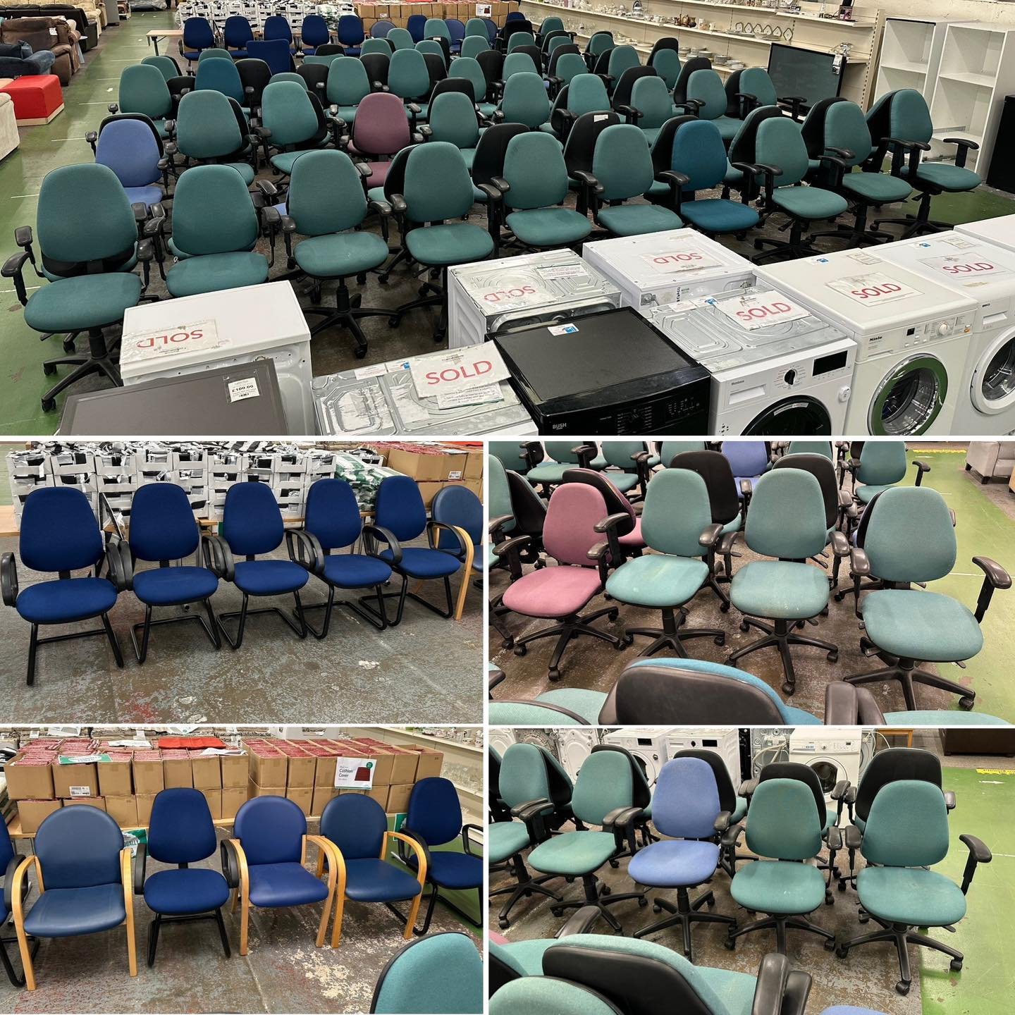 ✨✨YNYSHIR &ndash; OFFICE CHAIRS &pound;1 EACH ✨✨

We have a selection of pre-owned office chairs in our Ynyshir showroom &amp; at just &pound;1 each they&rsquo;re ready for you to take away today (please note we are unable to deliver these items). 

