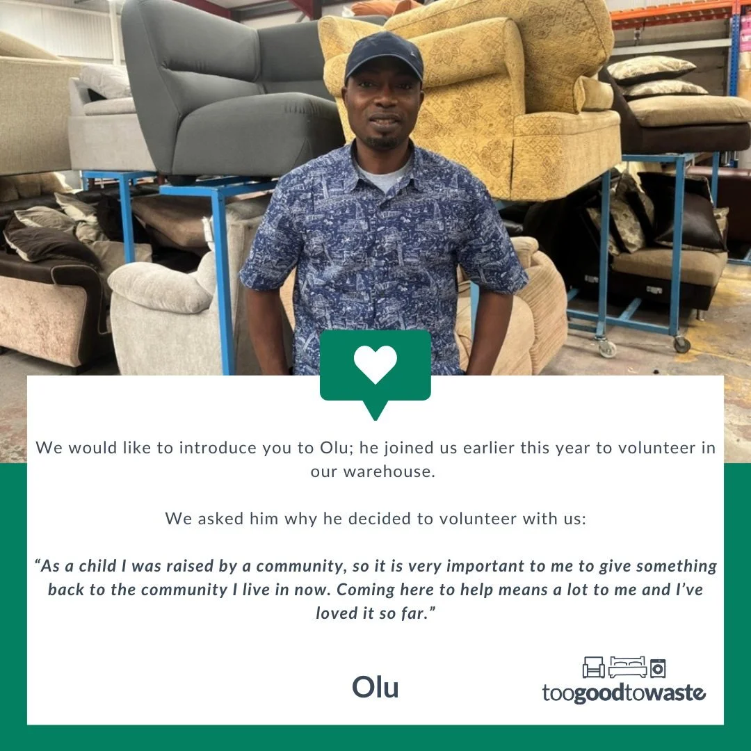 🫶 Our Volunteer Family 🫶

It&rsquo;s Volunteer Week 2026 and we&rsquo;re celebrating our fantastic volunteer family as we couldn&rsquo;t do what we do without them!

Next up is Olu who joined us earlier this year &amp; volunteers in our warehouse.
