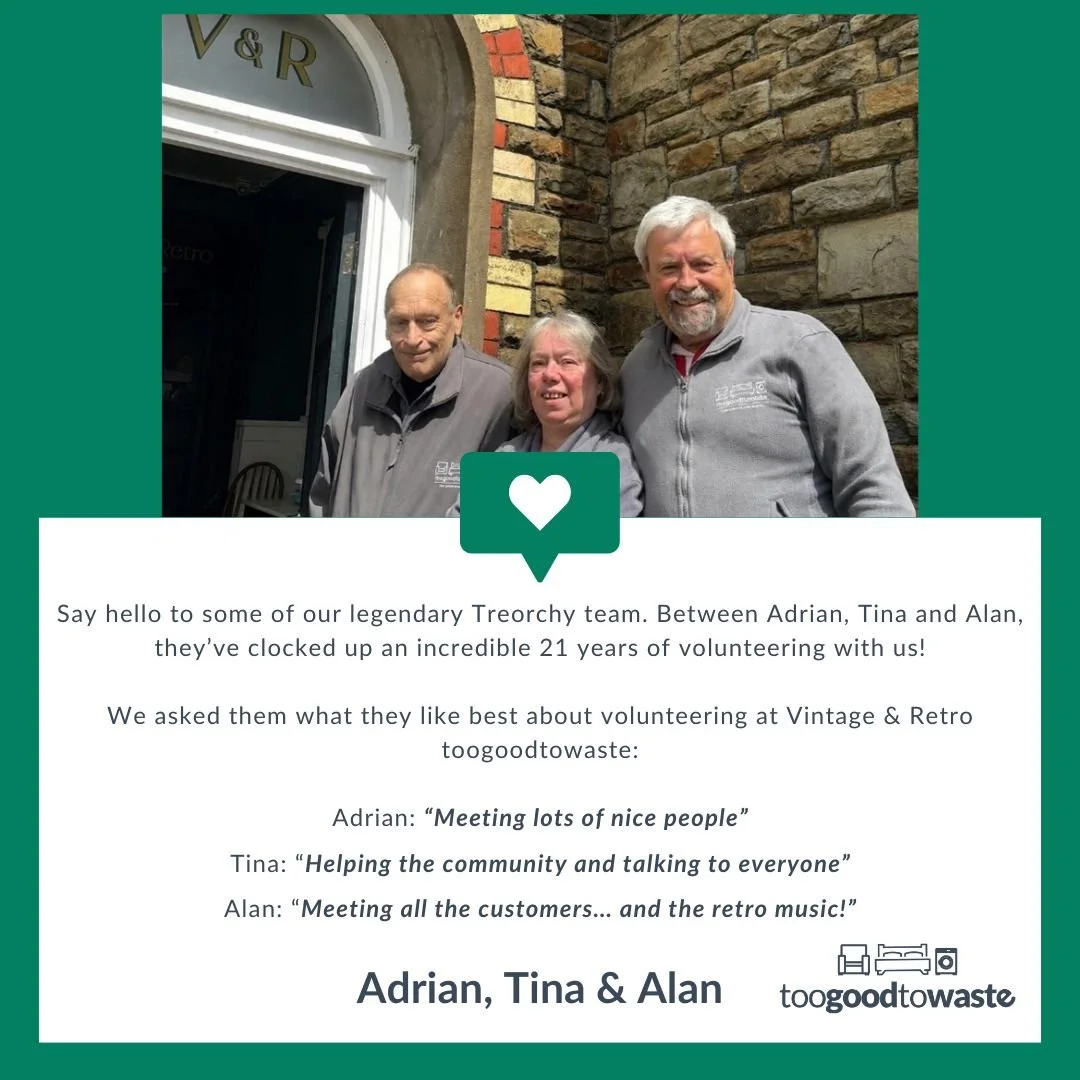 🫶 Our Volunteer Family 🫶 

It&rsquo;s Volunteer Week 2026 and we&rsquo;re celebrating our fantastic volunteer family as we couldn&rsquo;t do what we do without them!

Say hello to some of our legendary Treorchy team, Adrian, Tina &amp; Alan.

👍Tha
